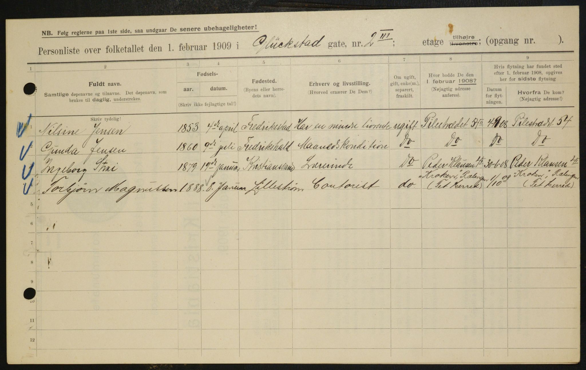 OBA, Municipal Census 1909 for Kristiania, 1909, p. 26672