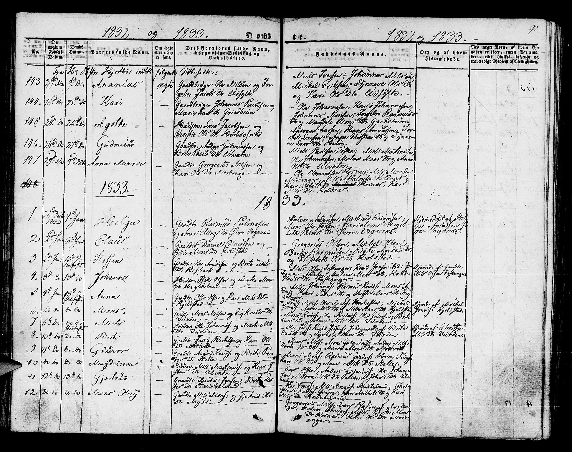 Manger sokneprestembete, AV/SAB-A-76801/H/Haa: Parish register (official) no. A 4, 1824-1838, p. 90