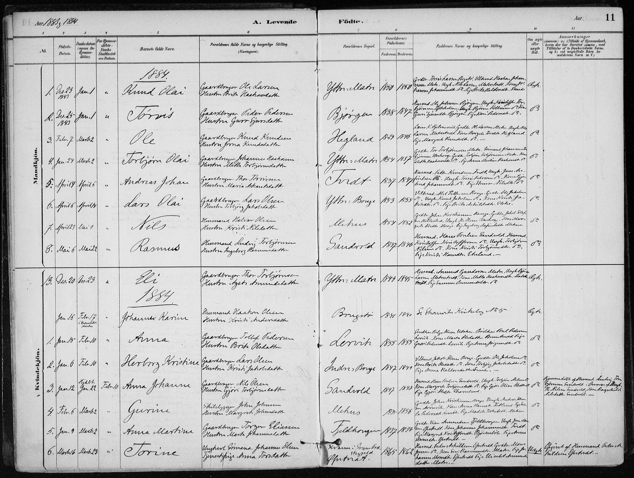 Skånevik sokneprestembete, SAB/A-77801/H/Haa: Parish register (official) no. C  1, 1879-1917, p. 11