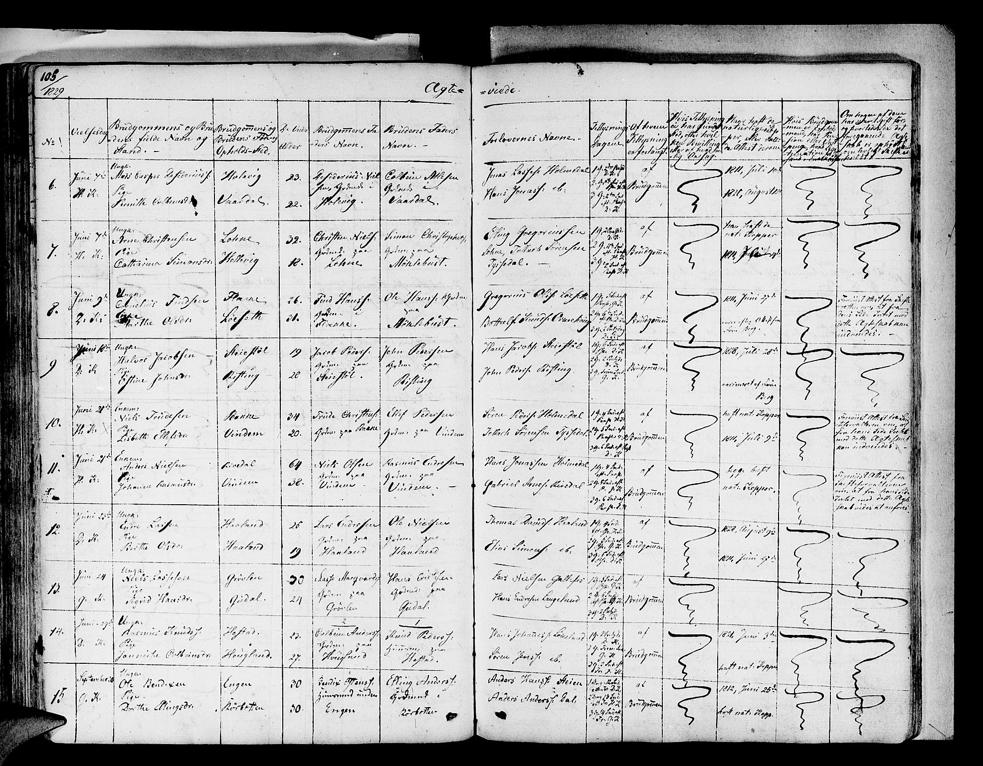 Fjaler sokneprestembete, SAB/A-79801/H/Haa/Haaa/L0005: Parish register (official) no. A 5, 1821-1835, p. 105