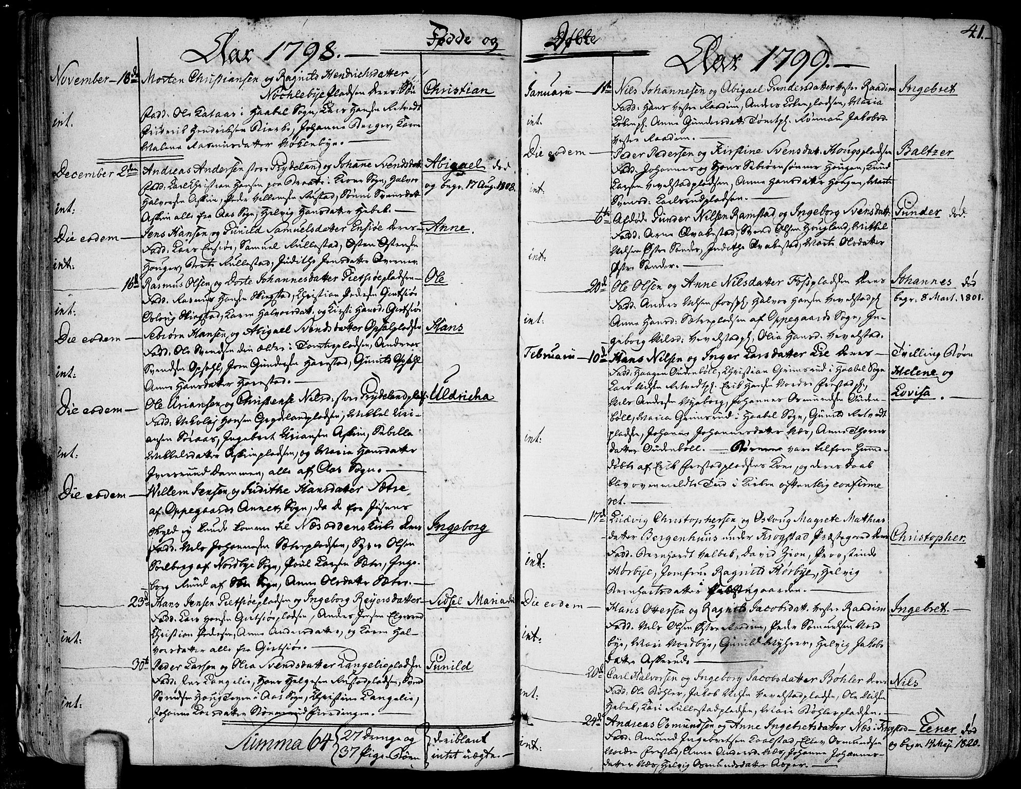 Kråkstad prestekontor Kirkebøker, SAO/A-10125a/F/Fa/L0002: Parish register (official) no. I 2, 1786-1814, p. 41