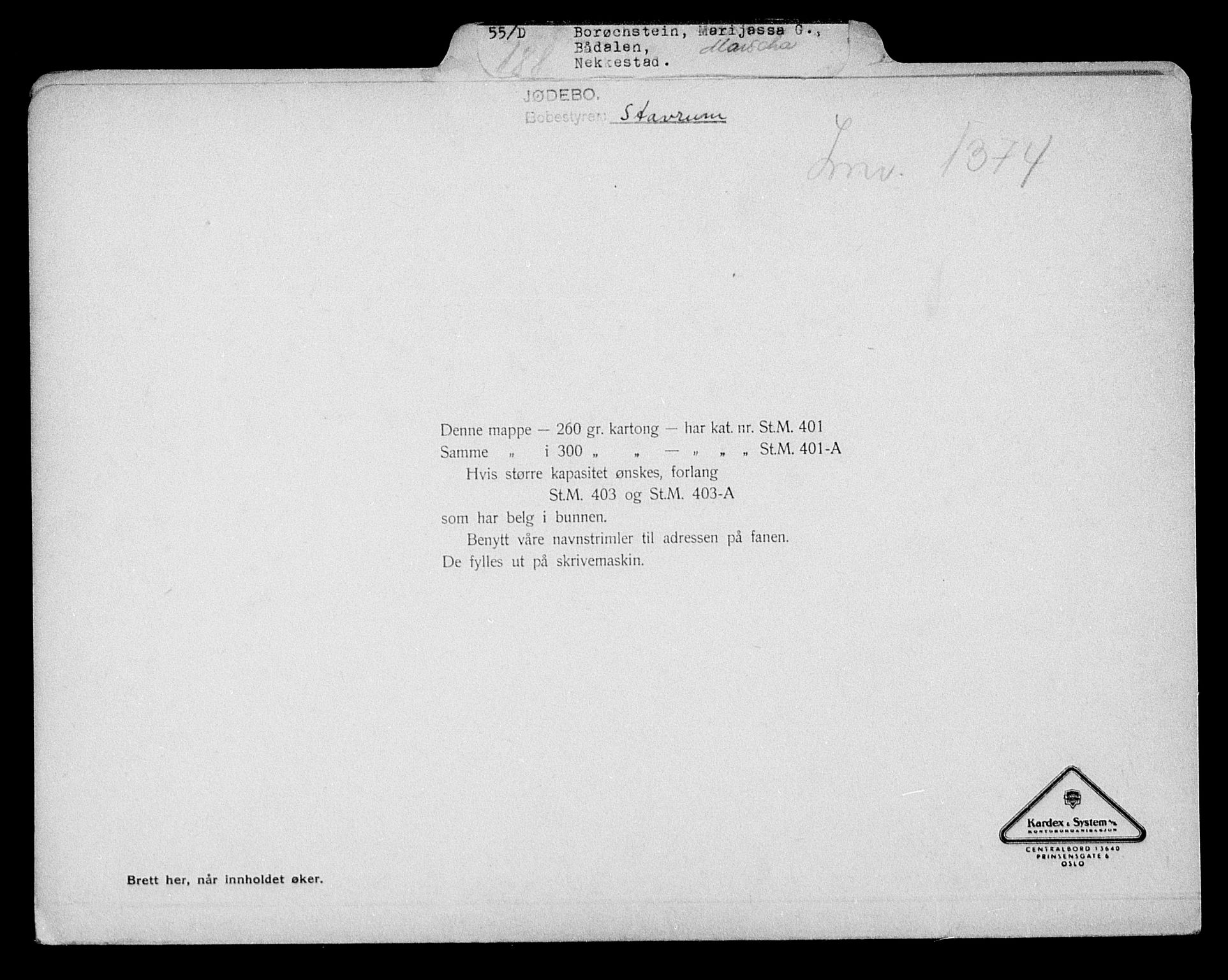 Justisdepartementet, Tilbakeføringskontoret for inndratte formuer, AV/RA-S-1564/H/Hc/Hcb/L0910: --, 1945-1947, p. 407