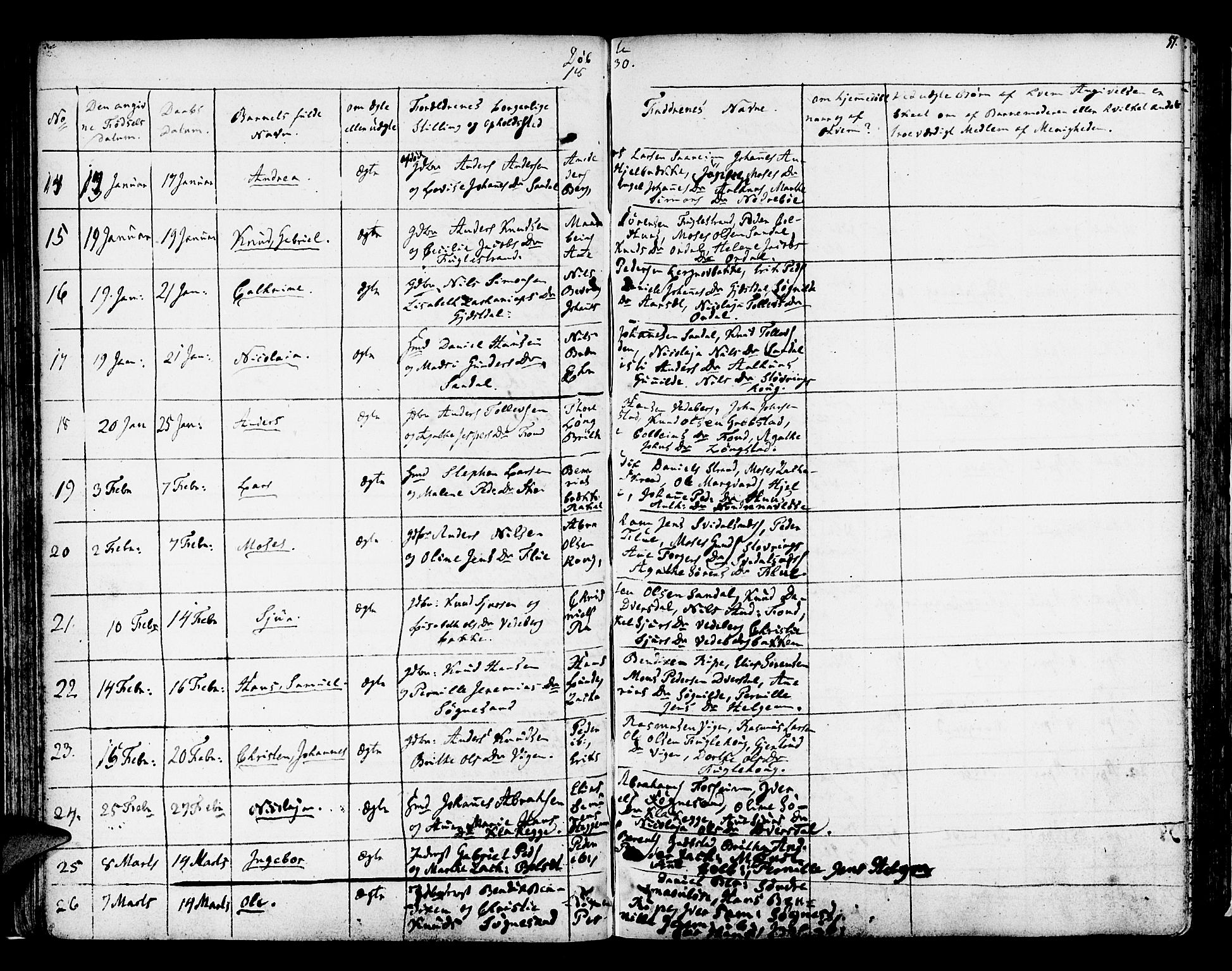 Jølster sokneprestembete, AV/SAB-A-80701/H/Haa/Haaa/L0008: Parish register (official) no. A 8, 1821-1833, p. 51