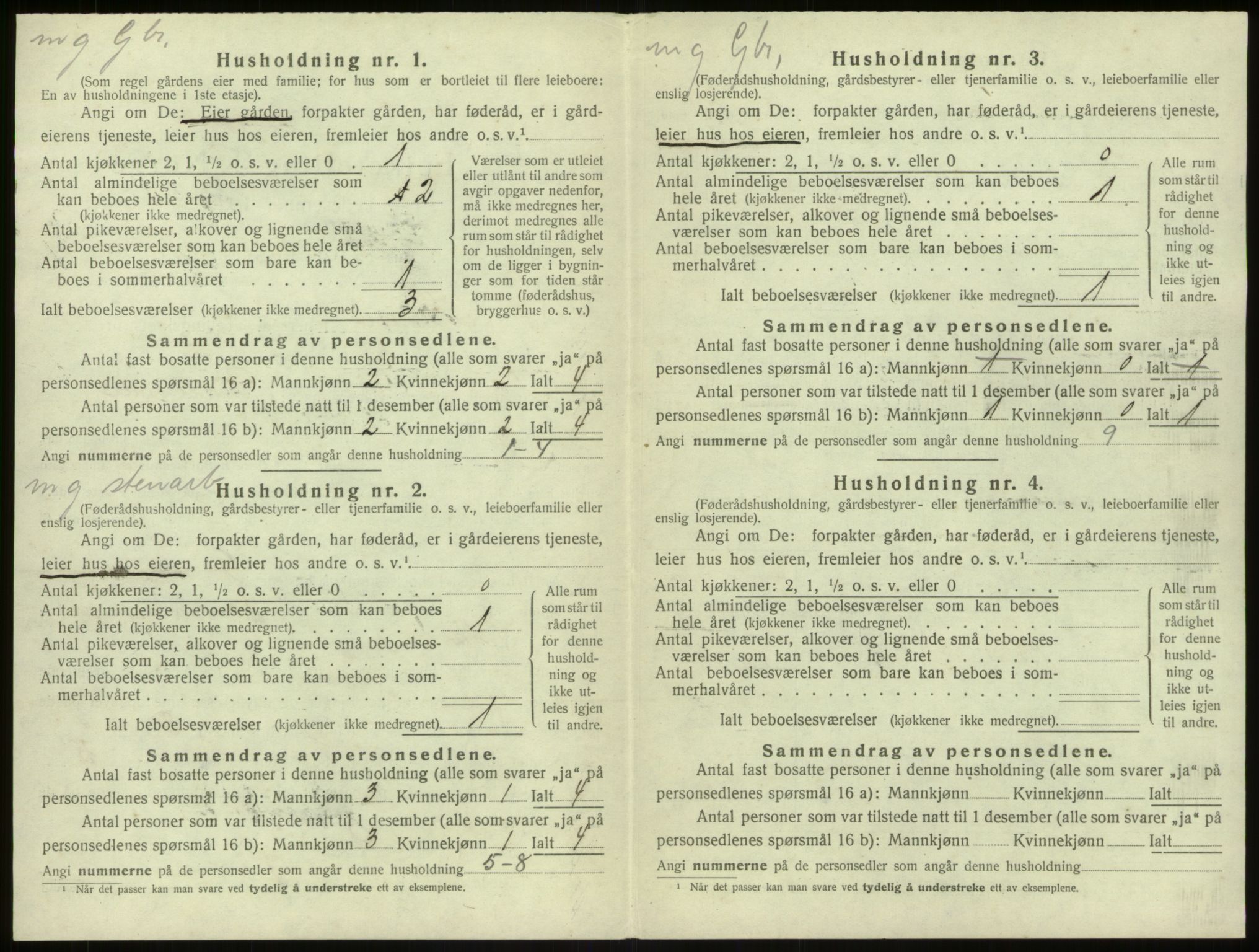SAB, 1920 census for Hamre, 1920, p. 739