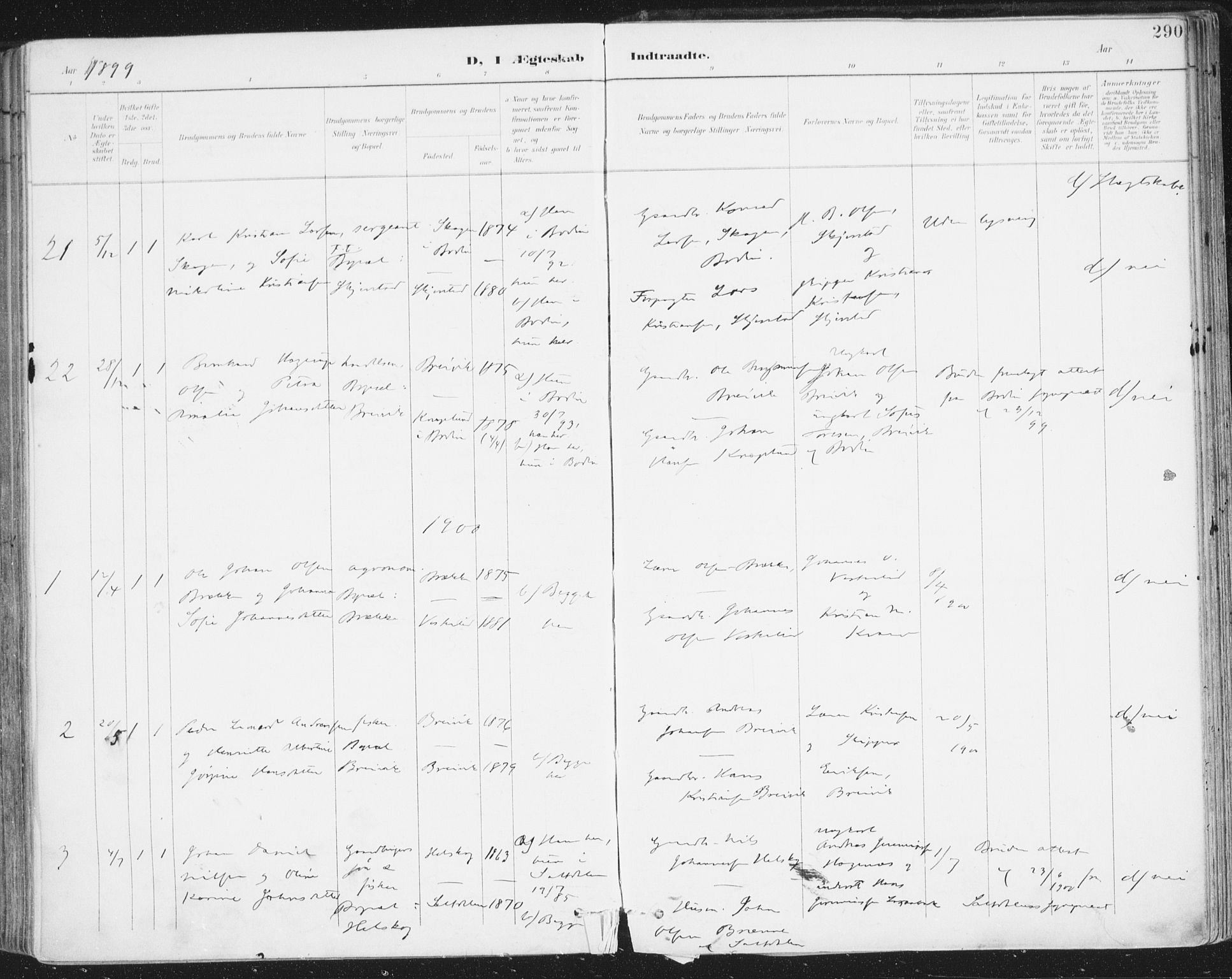 Ministerialprotokoller, klokkerbøker og fødselsregistre - Nordland, SAT/A-1459/852/L0741: Parish register (official) no. 852A11, 1894-1917, p. 290