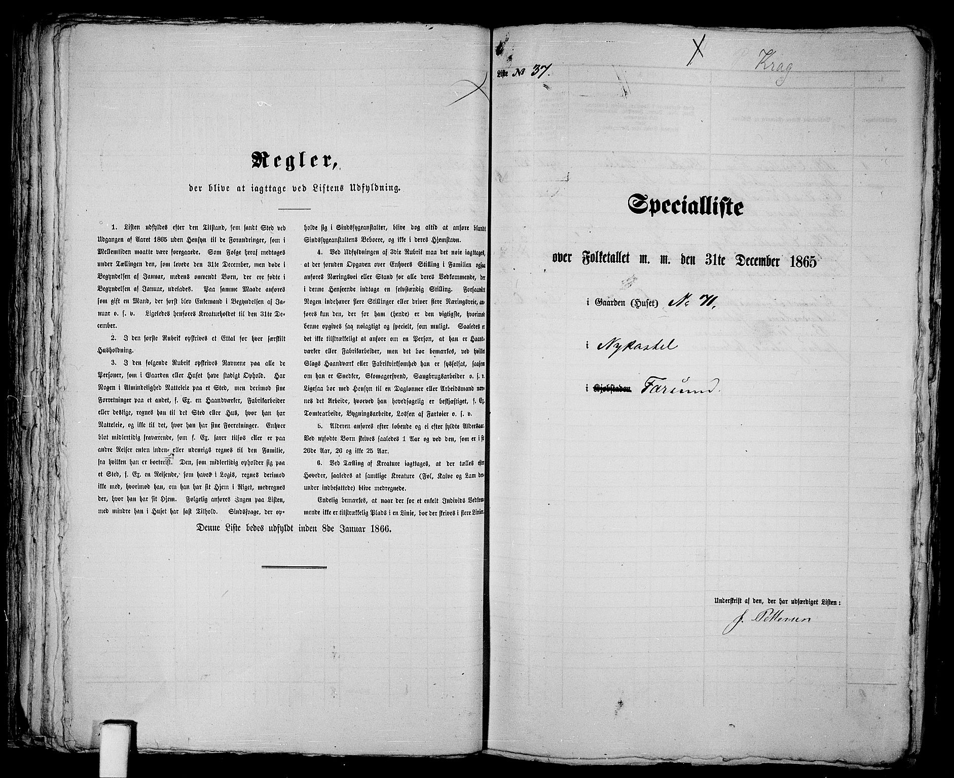 RA, 1865 census for Vanse/Farsund, 1865, p. 80