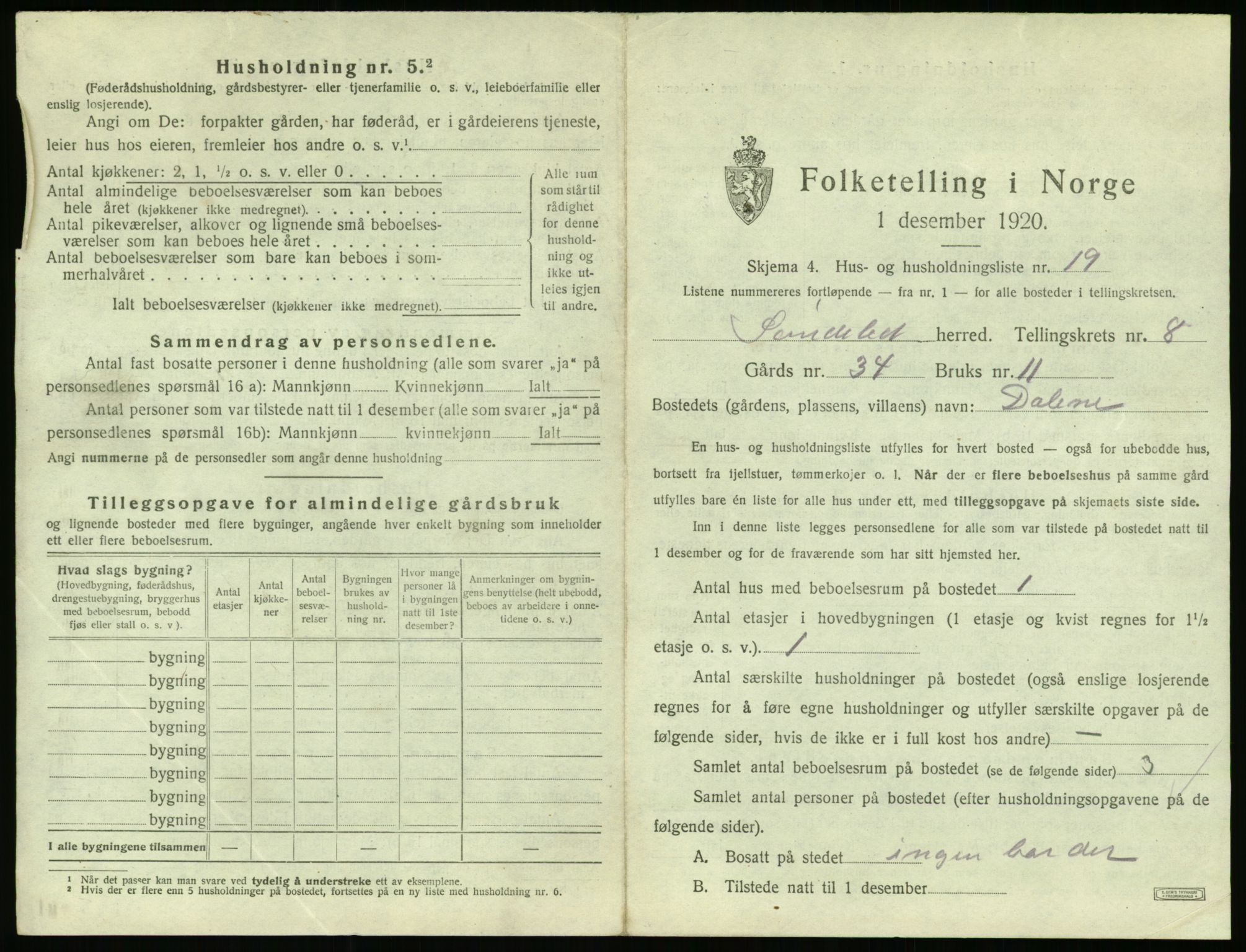 SAK, 1920 census for Søndeled, 1920, p. 739