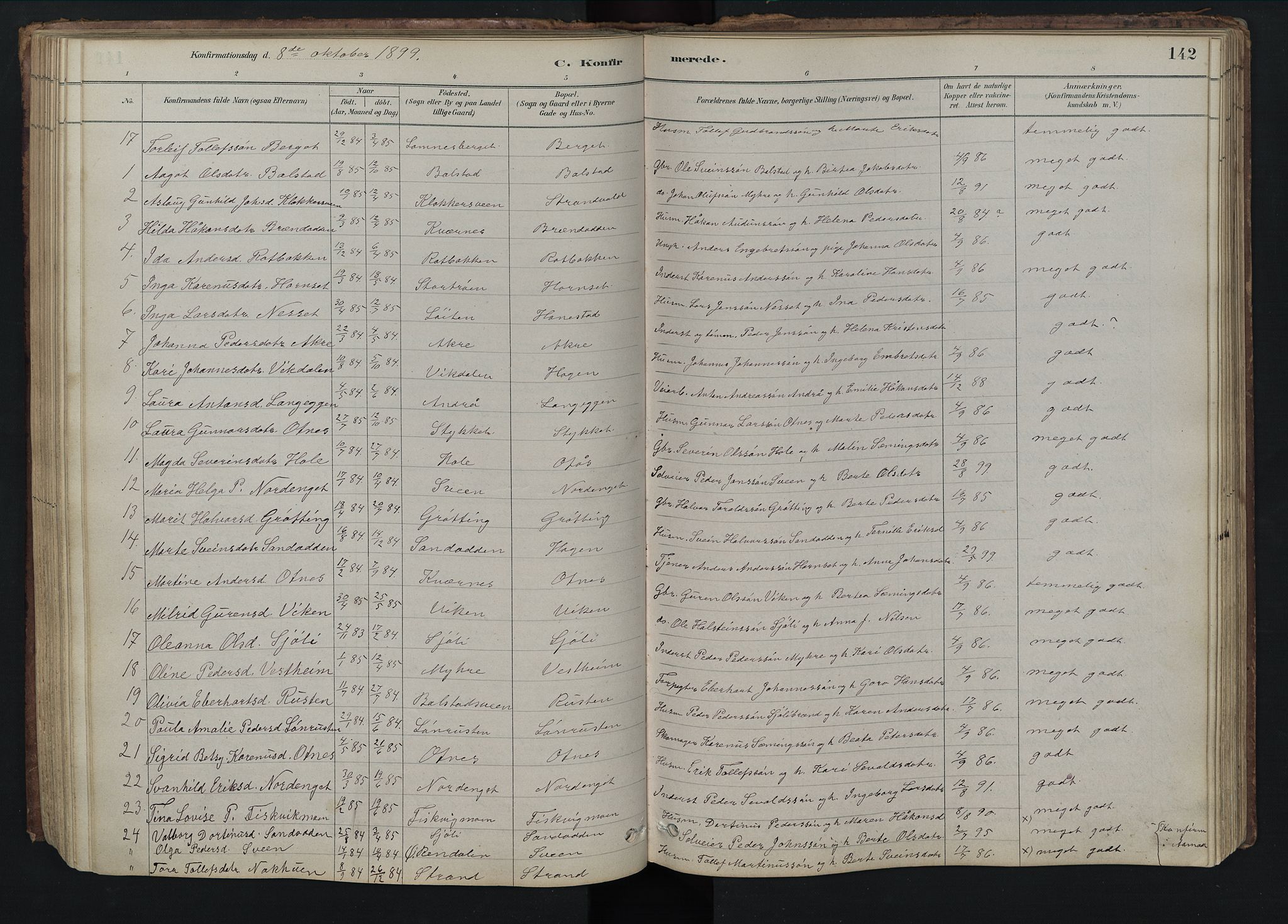 Rendalen prestekontor, SAH/PREST-054/H/Ha/Hab/L0009: Parish register (copy) no. 9, 1879-1902, p. 142
