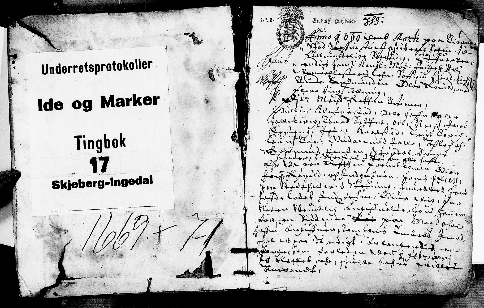 Idd og Marker sorenskriveri, SAO/A-10283/F/Fb/L0006: Tingbok, 1669-1671, p. 0b-1a