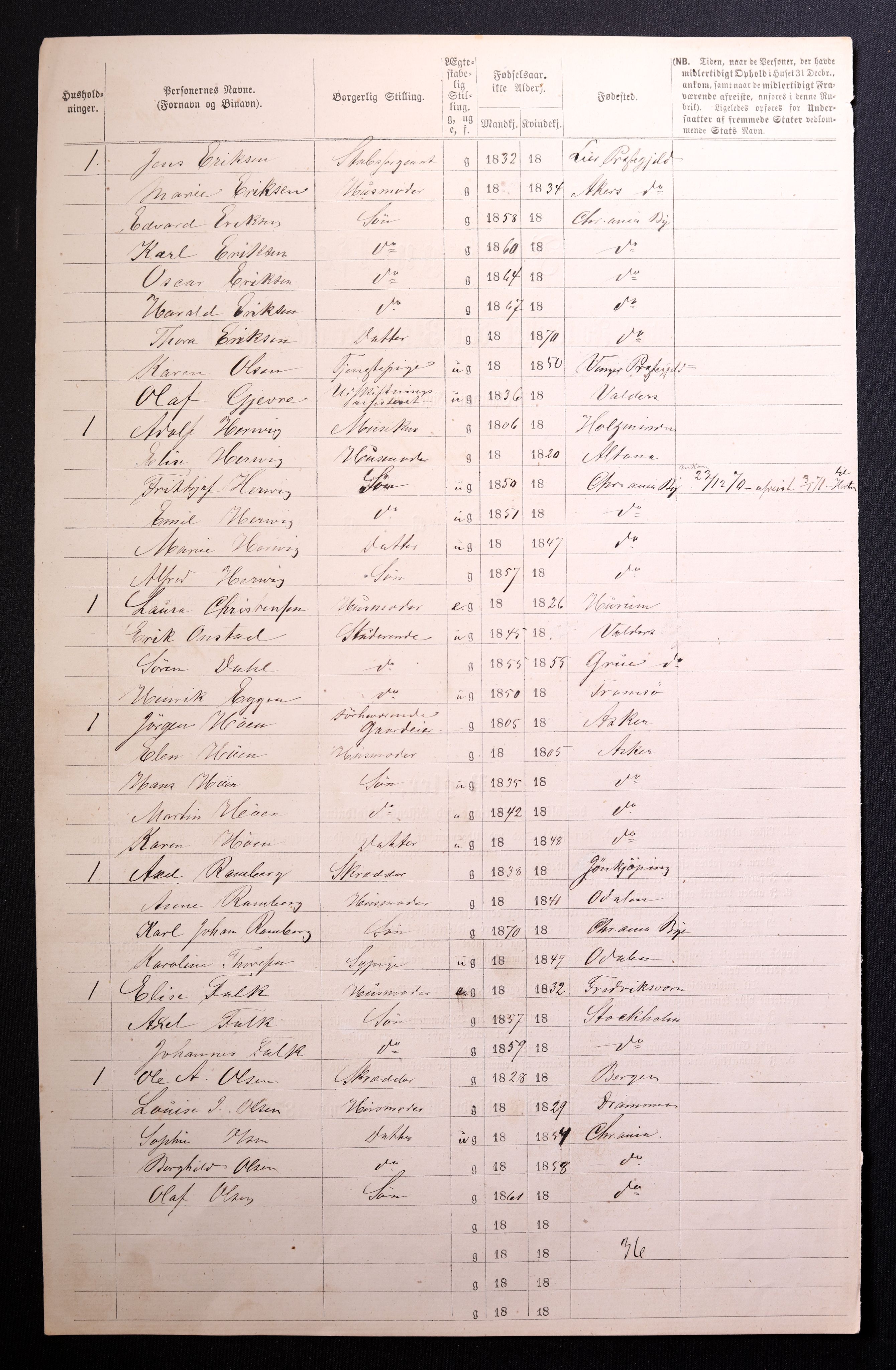 RA, 1870 census for 0301 Kristiania, 1870, p. 1334