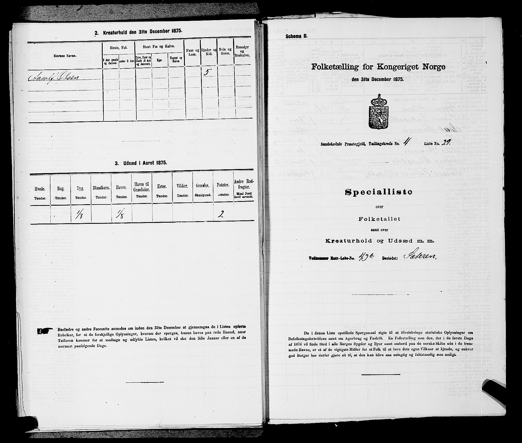 SAKO, 1875 census for 0816P Sannidal, 1875, p. 308