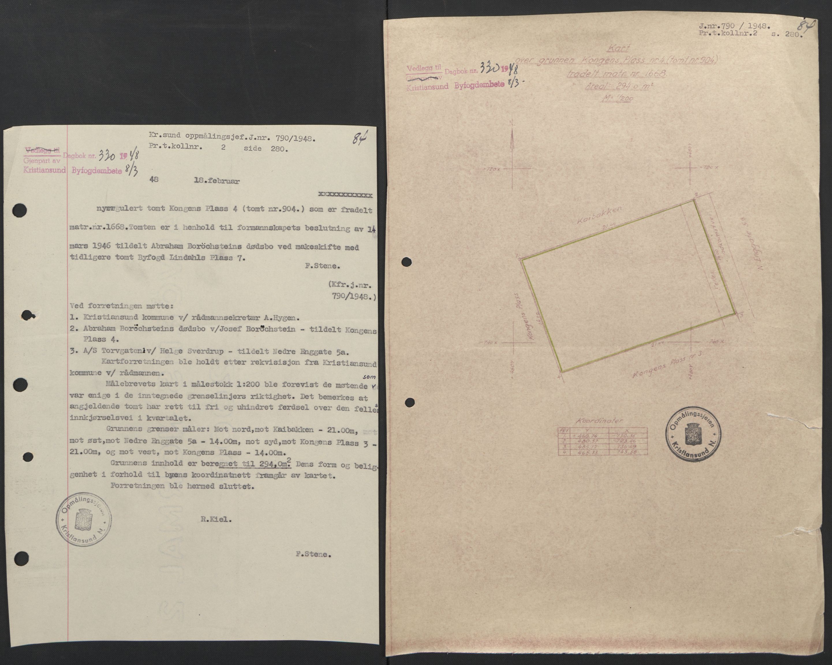 Kristiansund byfogd, AV/SAT-A-4587/A/27: Mortgage book no. 42, 1947-1950, Diary no: : 330/1948