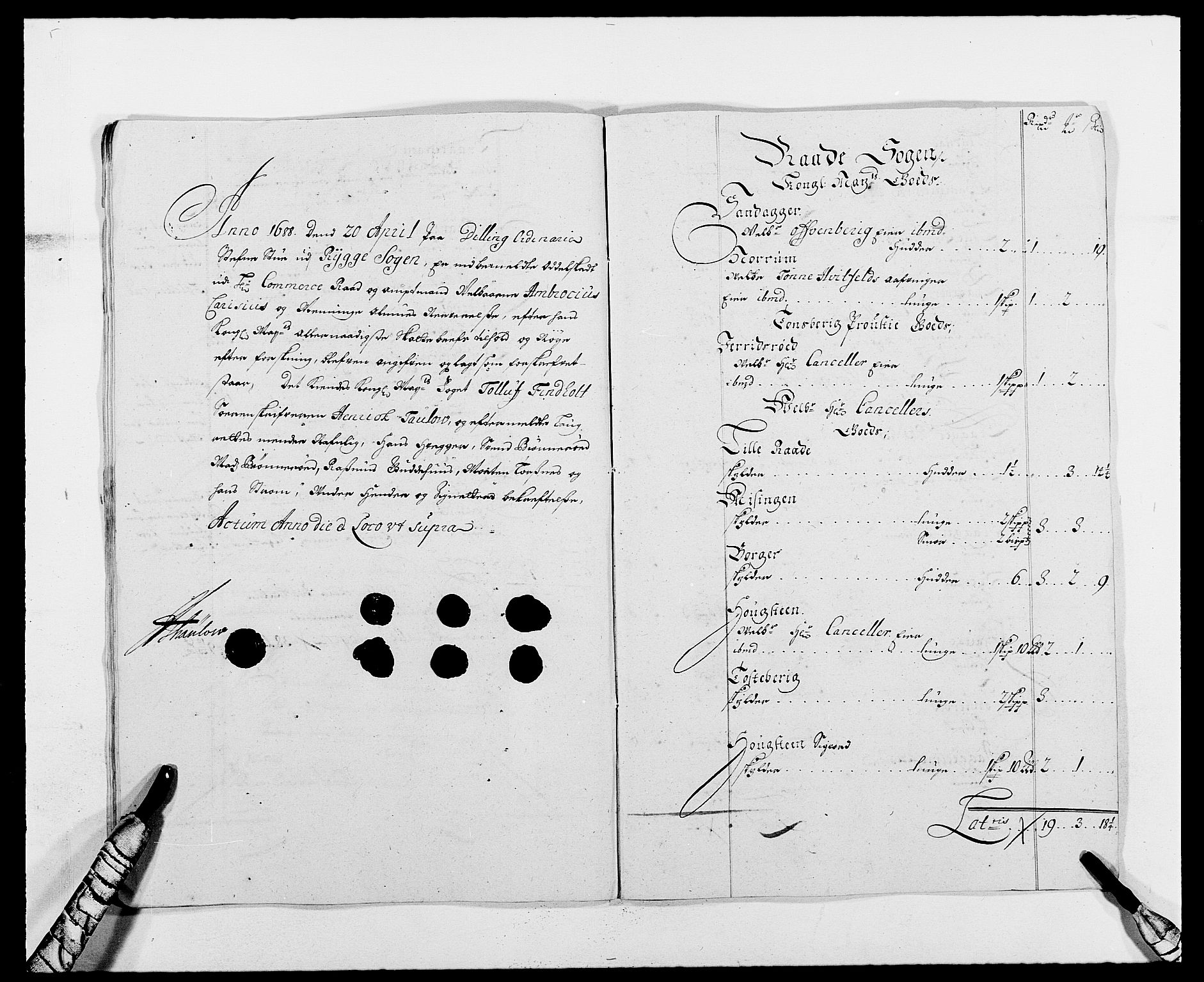 Rentekammeret inntil 1814, Reviderte regnskaper, Fogderegnskap, AV/RA-EA-4092/R02/L0106: Fogderegnskap Moss og Verne kloster, 1688-1691, p. 110