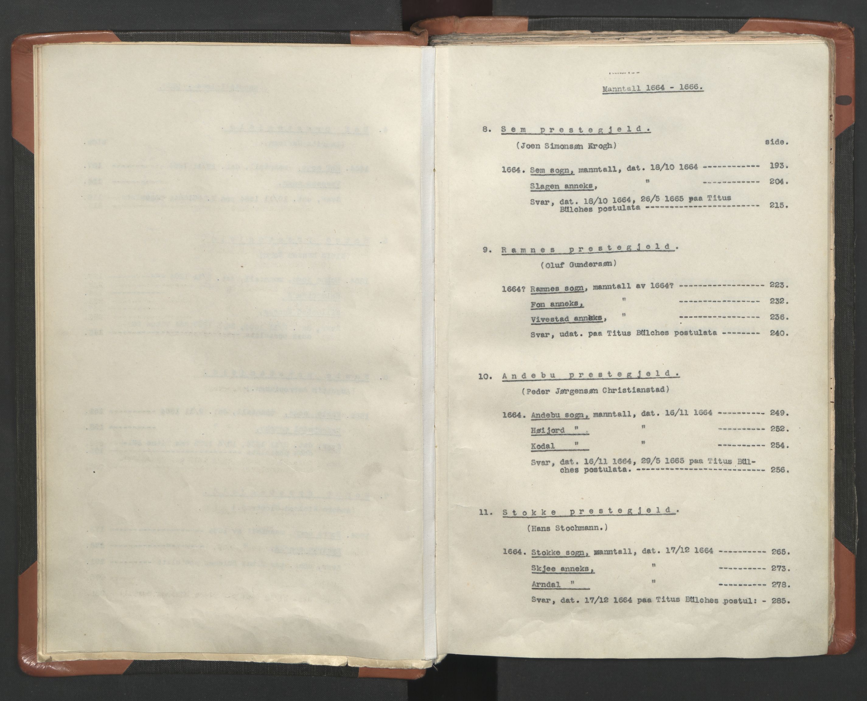 RA, Vicar's Census 1664-1666, no. 10: Tønsberg deanery, 1664-1666