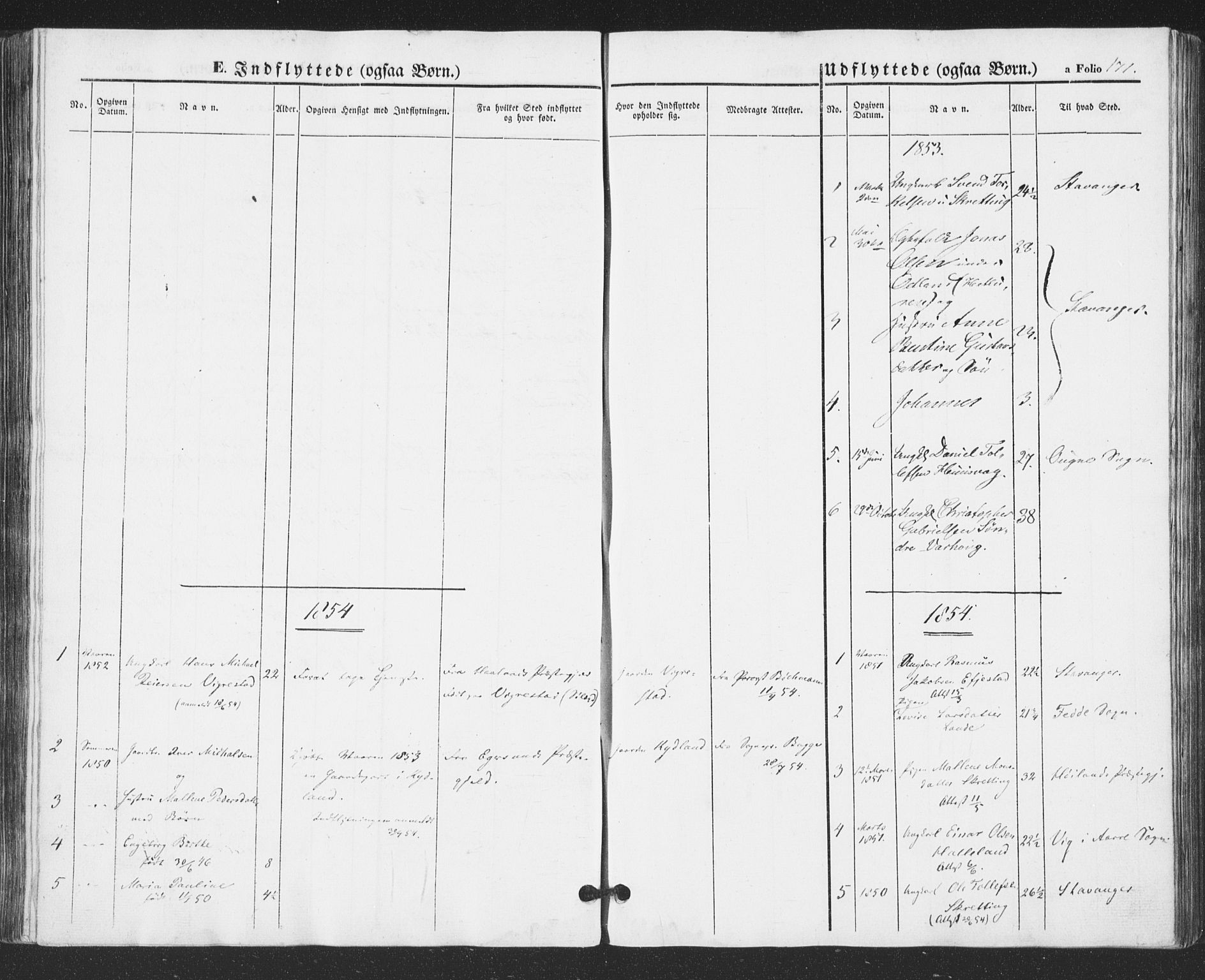 Hå sokneprestkontor, AV/SAST-A-101801/001/30BA/L0007: Parish register (official) no. A 6, 1842-1855, p. 171