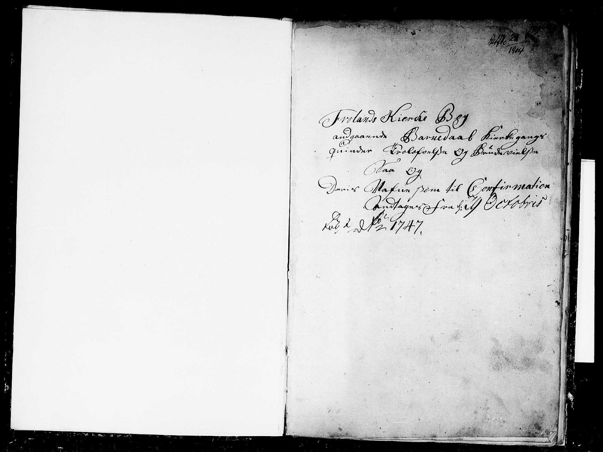 Froland sokneprestkontor, SAK/1111-0013/F/Fb/L0002: Parish register (copy) no. B 2, 1747-1759, p. 0-1