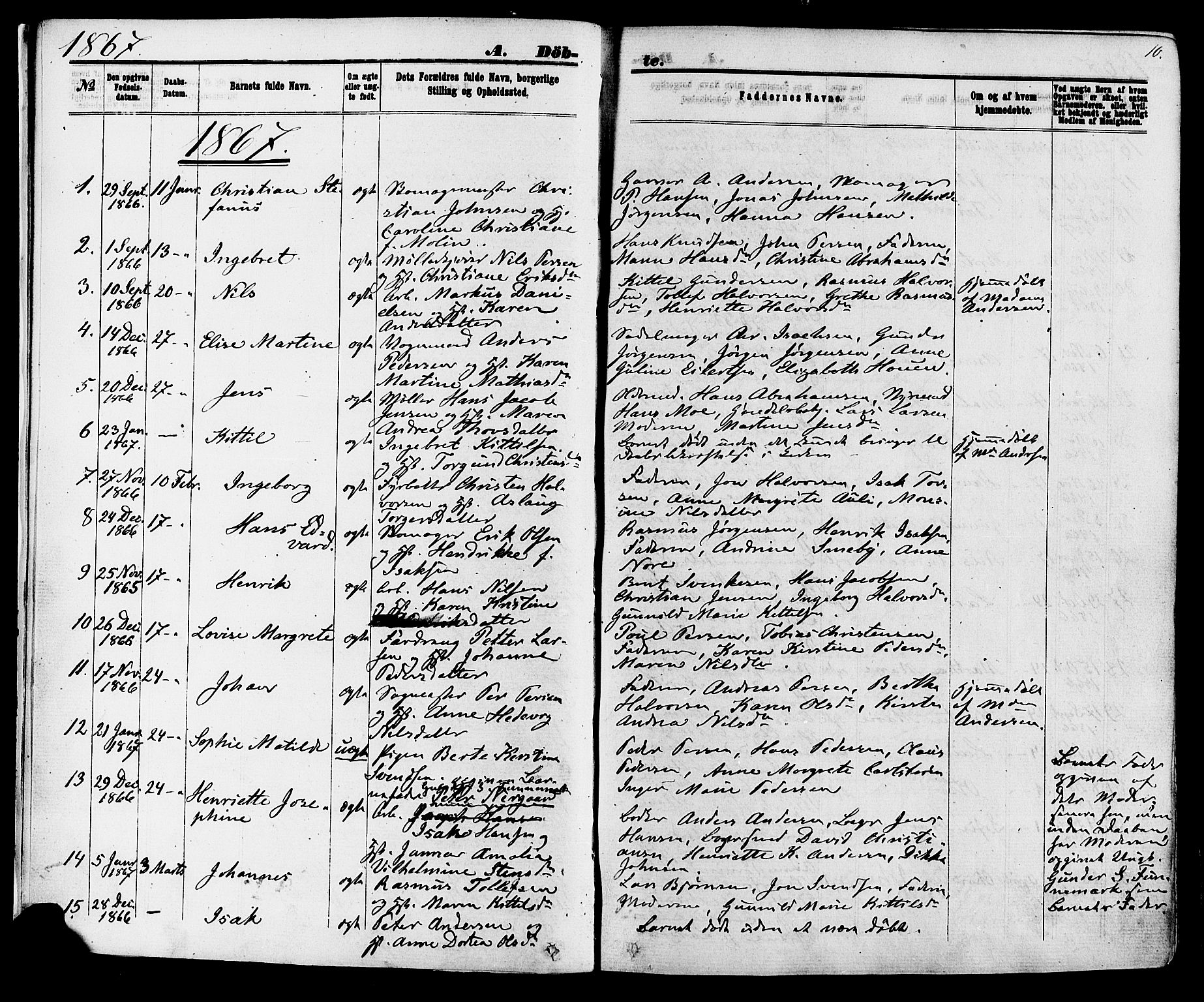 Skien kirkebøker, SAKO/A-302/F/Fa/L0008: Parish register (official) no. 8, 1866-1877, p. 10