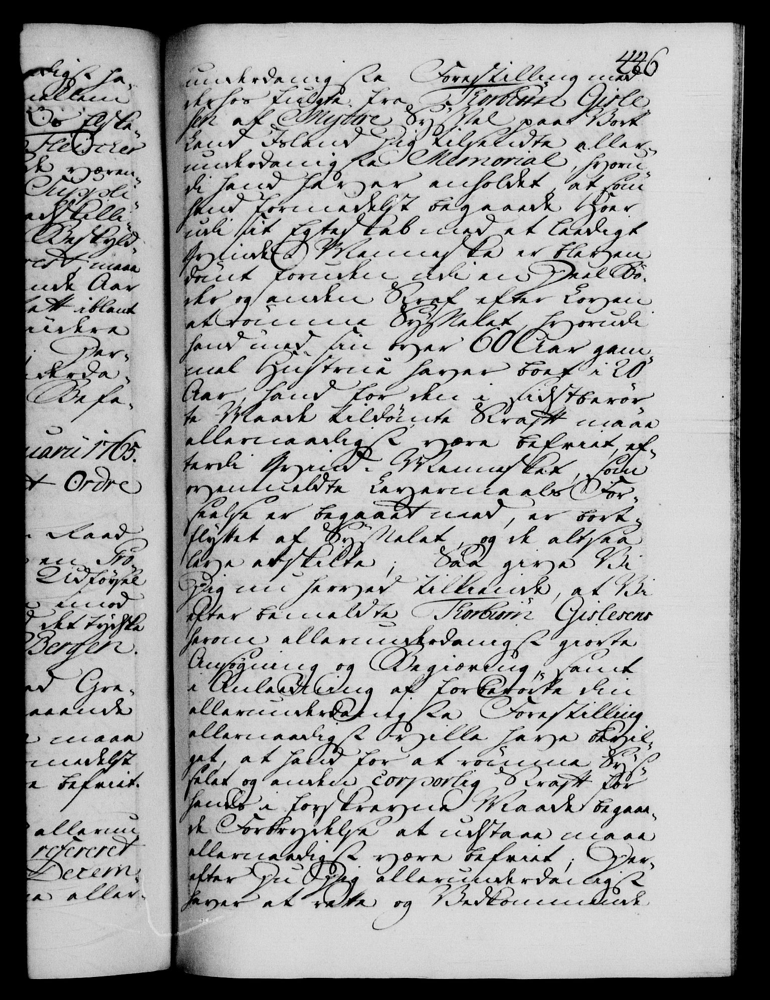 Danske Kanselli 1572-1799, AV/RA-EA-3023/F/Fc/Fca/Fcab/L0037: Norske tegnelser, 1762-1766, p. 446a