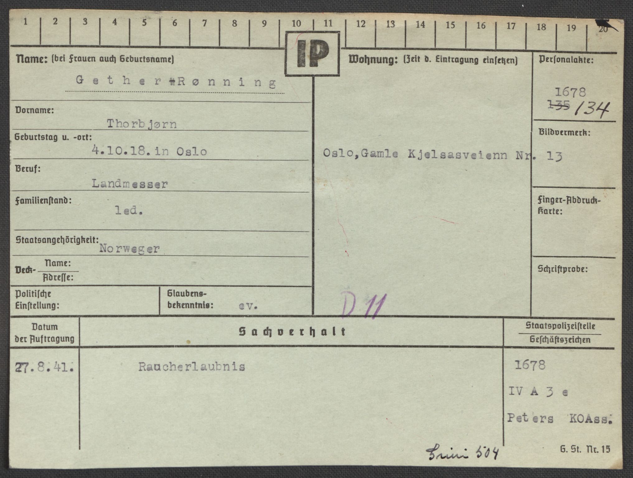 Befehlshaber der Sicherheitspolizei und des SD, RA/RAFA-5969/E/Ea/Eaa/L0003: Register over norske fanger i Møllergata 19: Eng-Hag, 1940-1945, p. 781