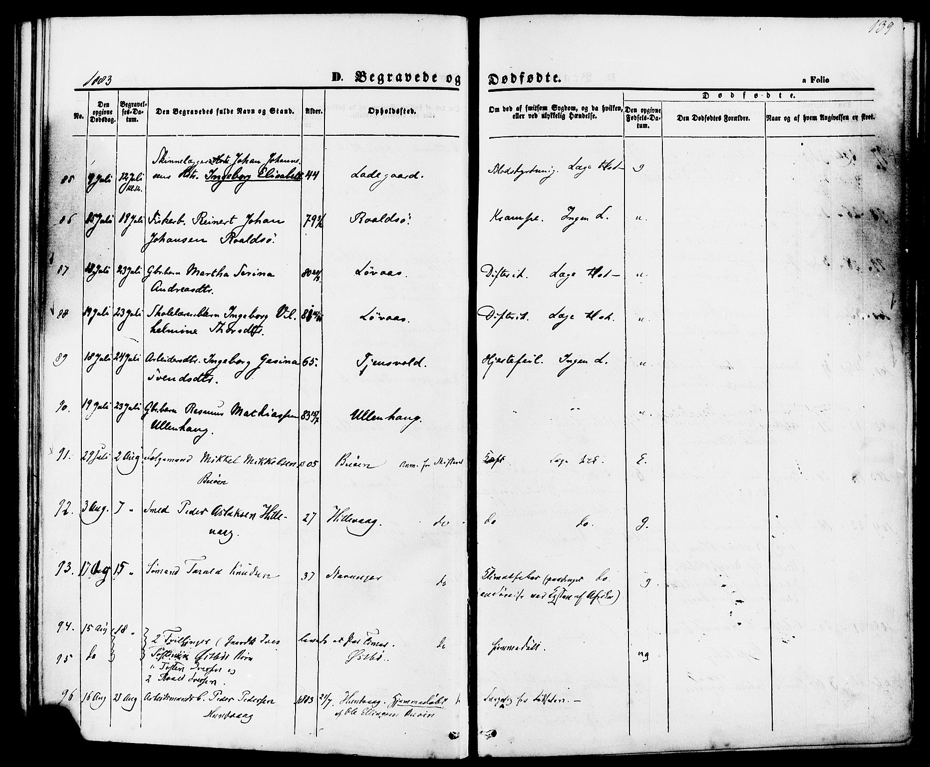 Hetland sokneprestkontor, AV/SAST-A-101826/30/30BA/L0006: Parish register (official) no. A 6, 1869-1884, p. 139