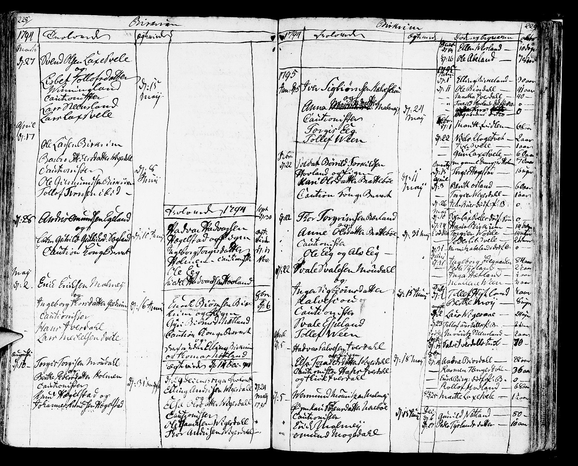 Helleland sokneprestkontor, SAST/A-101810: Parish register (official) no. A 3 /2, 1791-1817, p. 228-229
