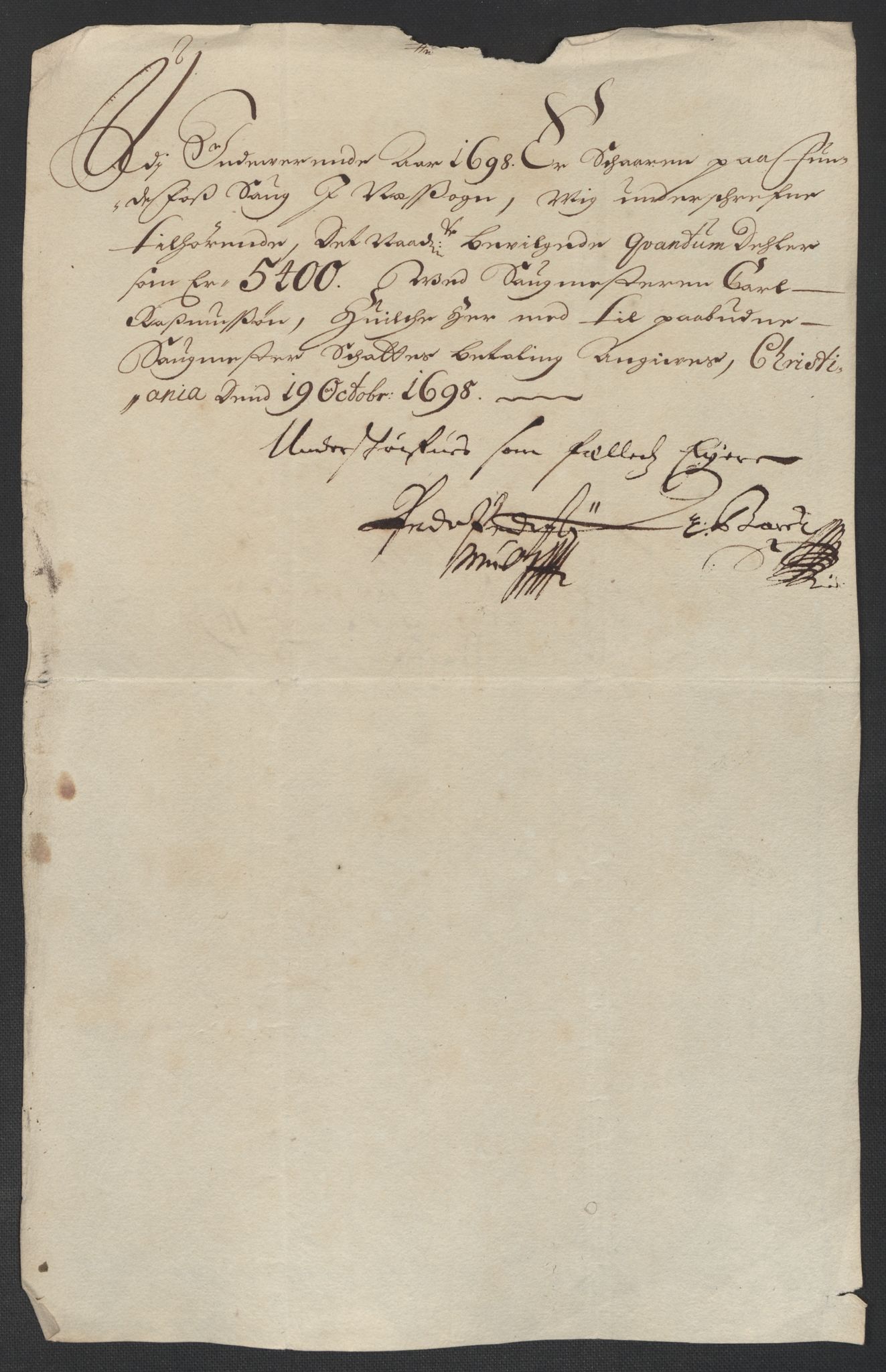 Rentekammeret inntil 1814, Reviderte regnskaper, Fogderegnskap, AV/RA-EA-4092/R12/L0710: Fogderegnskap Øvre Romerike, 1698, p. 265