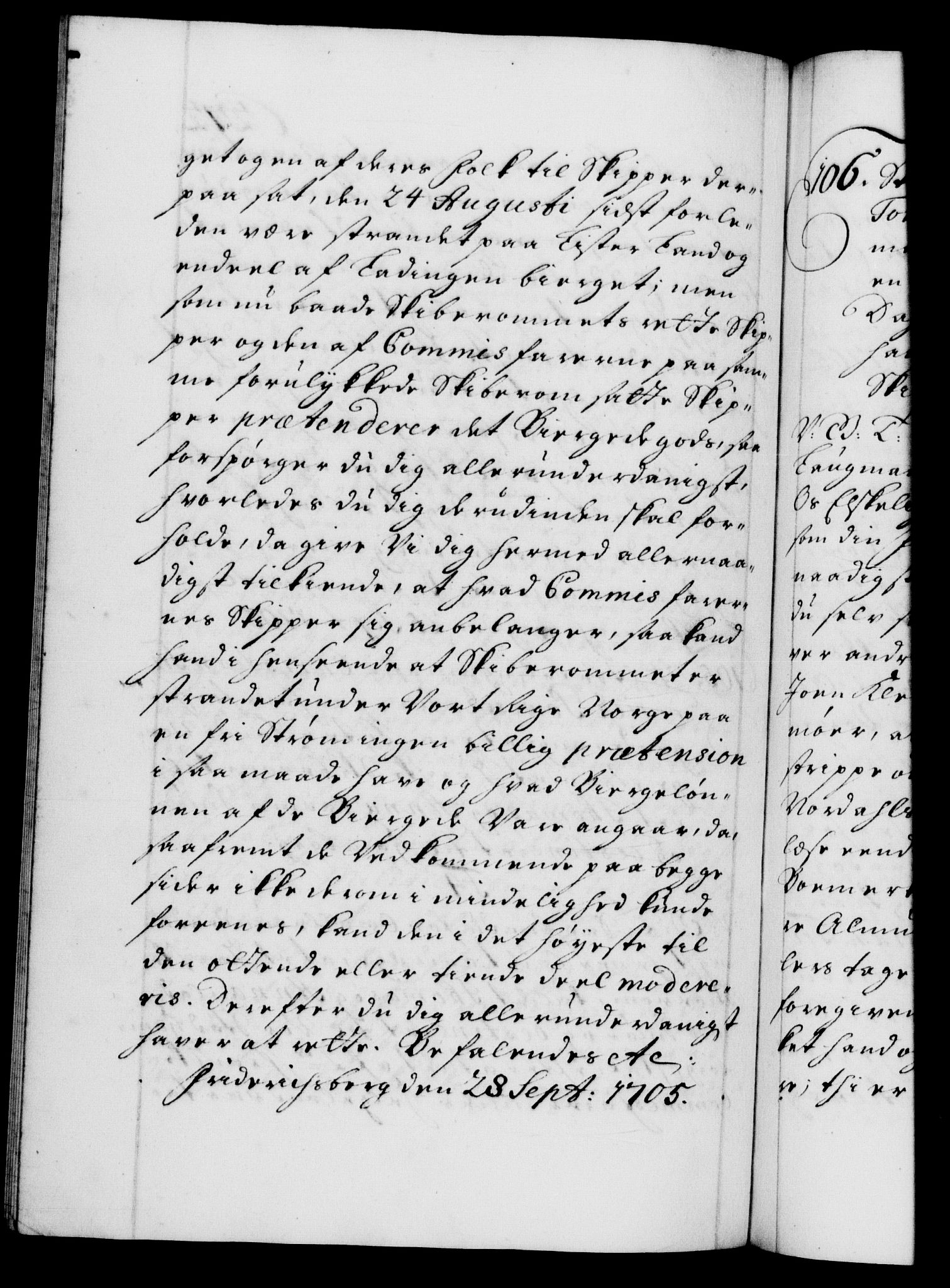 Danske Kanselli 1572-1799, RA/EA-3023/F/Fc/Fca/Fcab/L0017: Norske tegnelser, 1704-1706, p. 272b