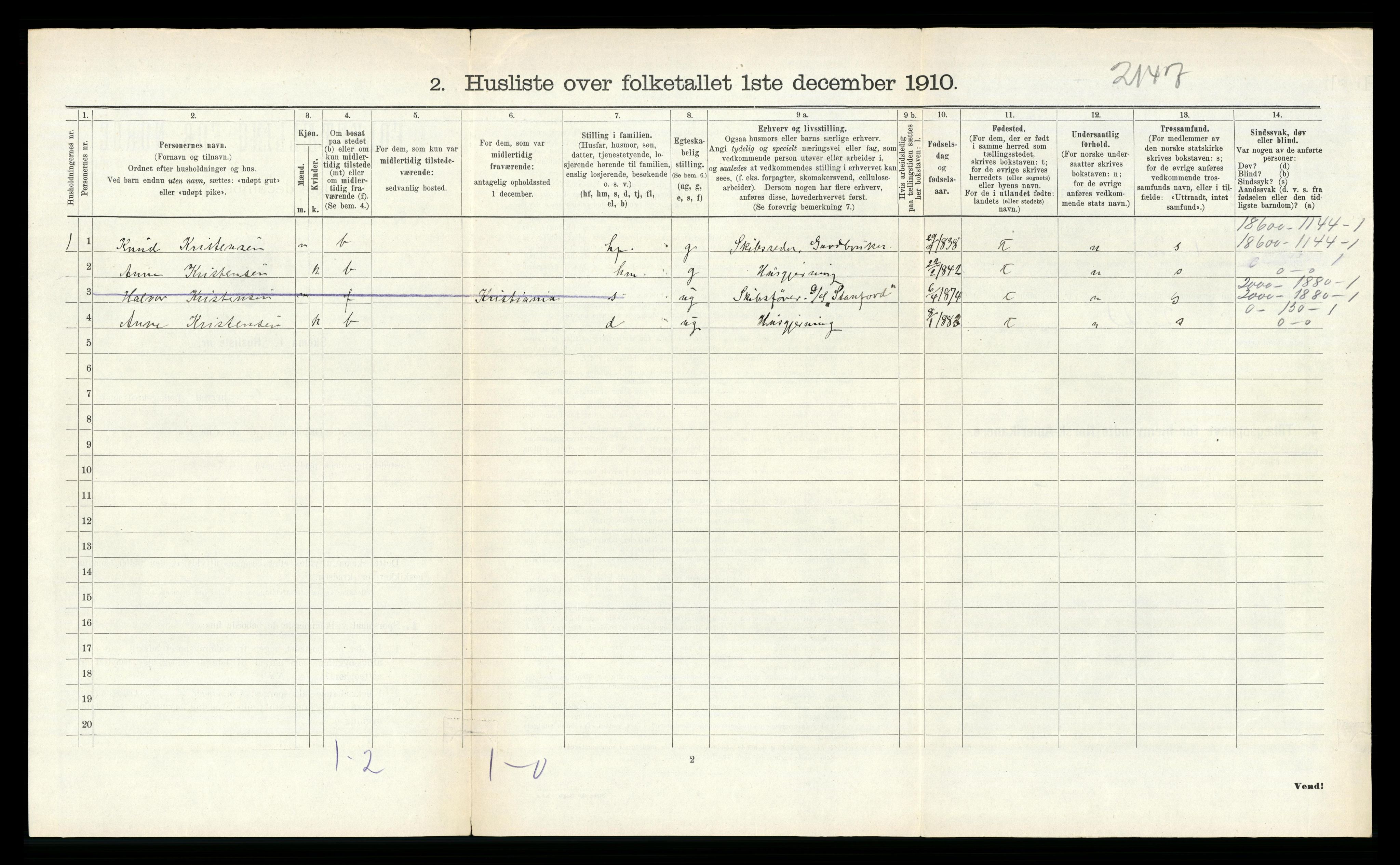 RA, 1910 census for Øyestad, 1910, p. 815