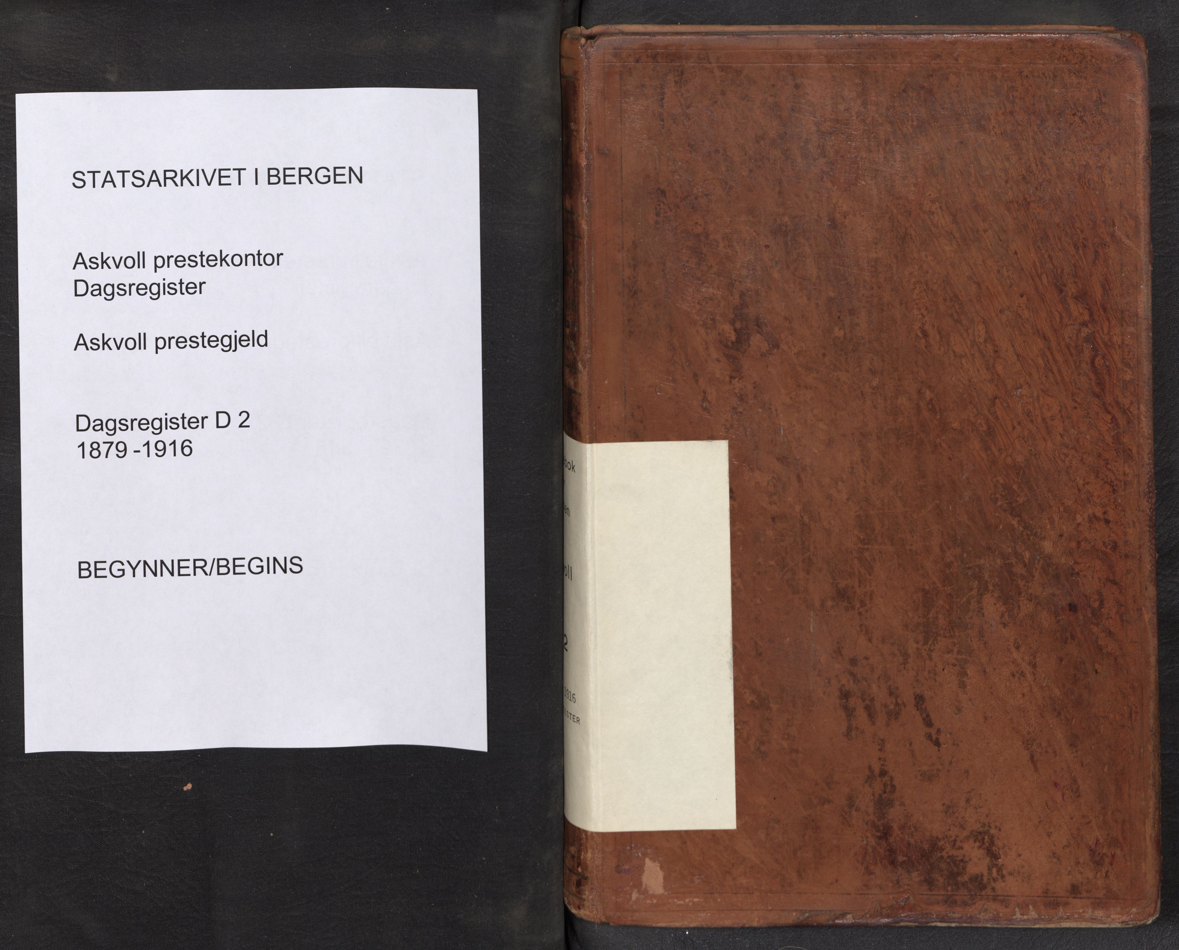 Askvoll sokneprestembete, SAB/A-79501/H/Haa/Haad/L0002: Diary records no. D 2, 1879-1916