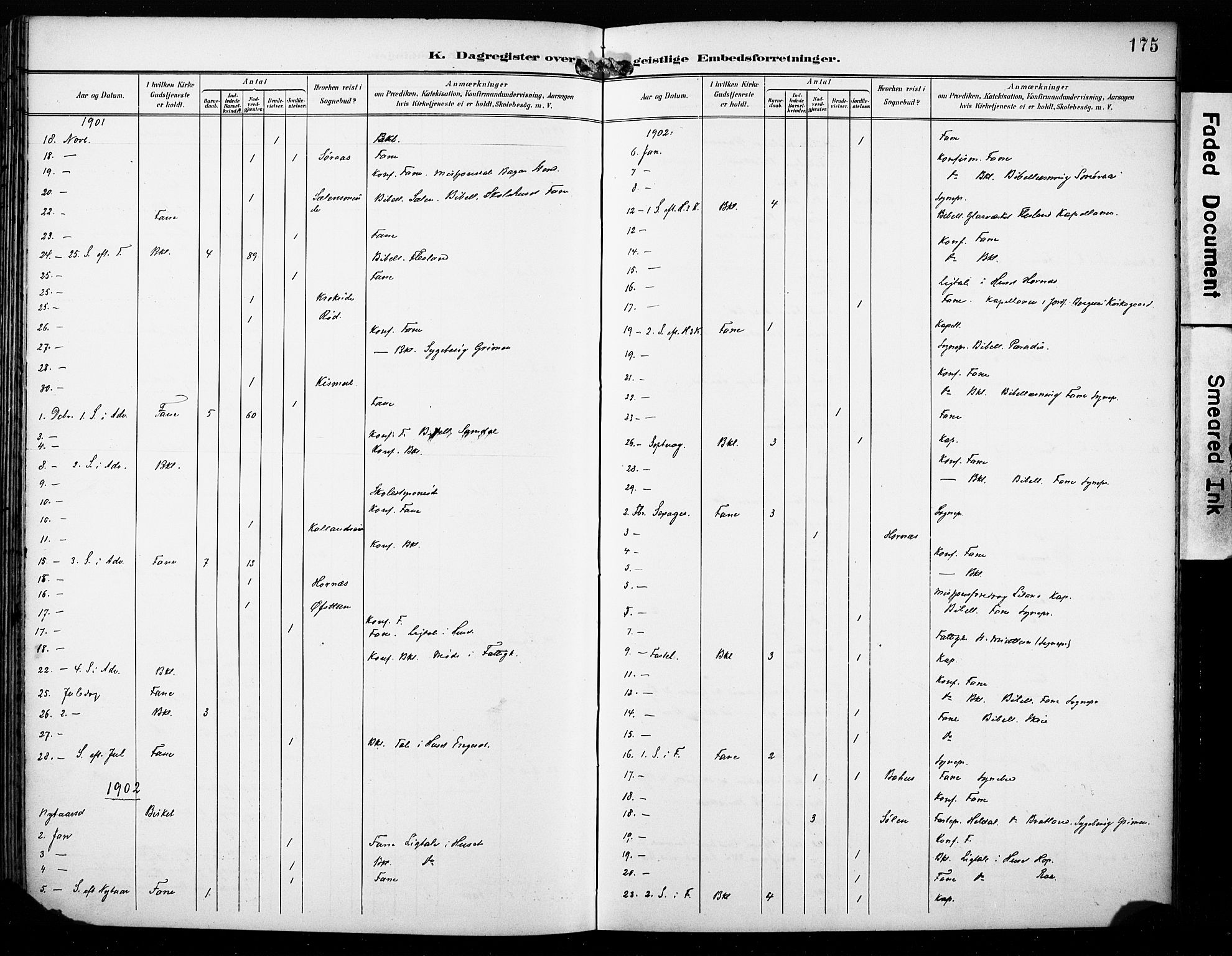Fana Sokneprestembete, SAB/A-75101/H/Haa/Haab/L0003: Parish register (official) no. B 3, 1898-1907, p. 175