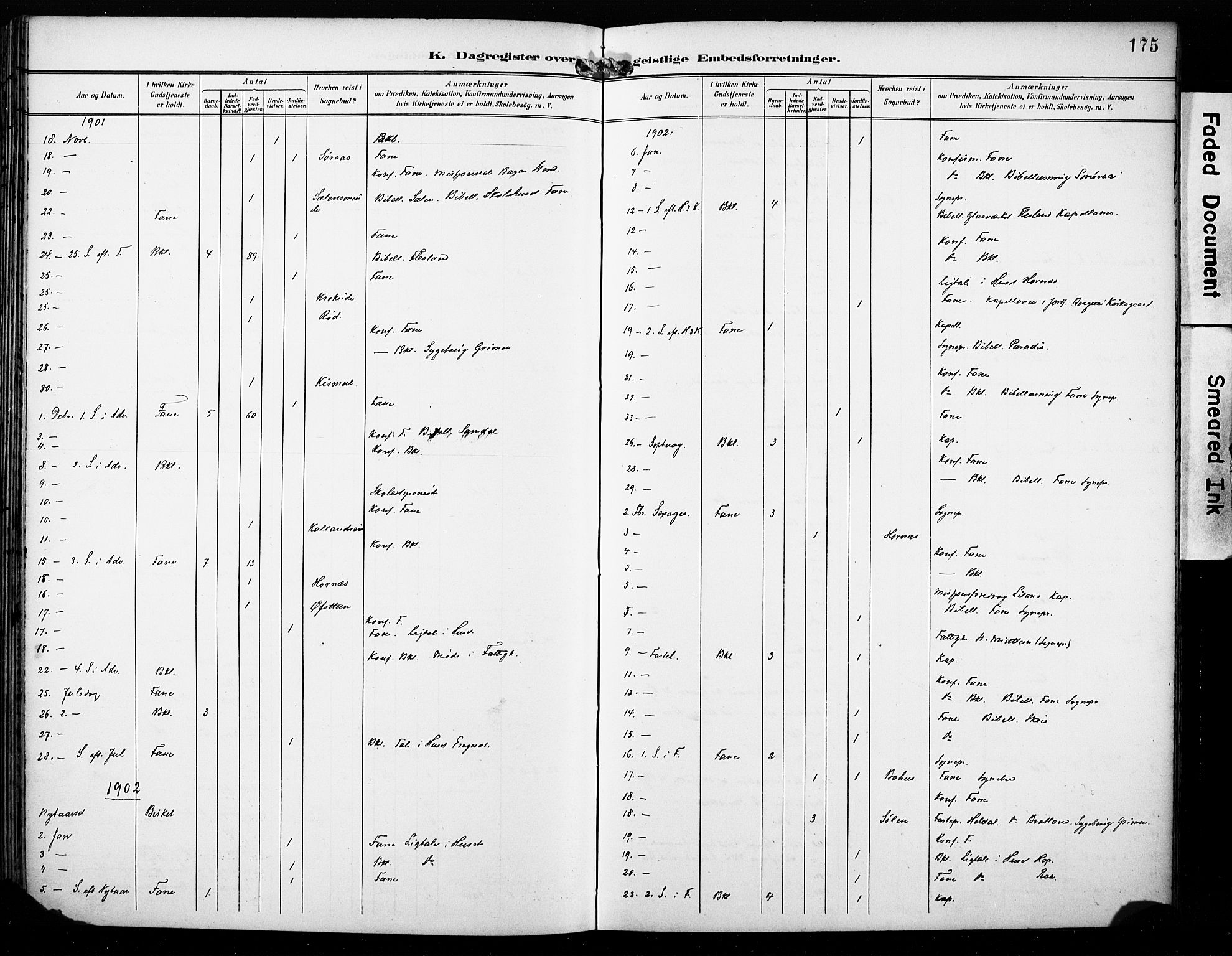 Fana Sokneprestembete, AV/SAB-A-75101/H/Haa/Haab/L0003: Parish register (official) no. B 3, 1898-1907, p. 175