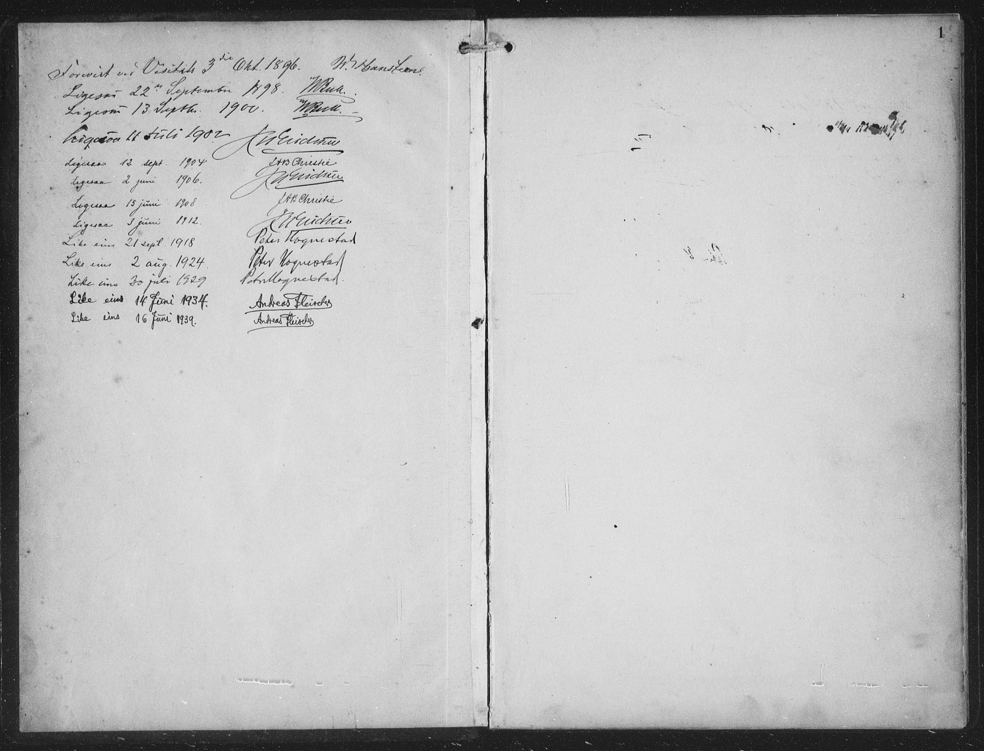 Vossestrand Sokneprestembete, SAB/A-79101/H/Hab: Parish register (copy) no. B 4, 1894-1941, p. 1