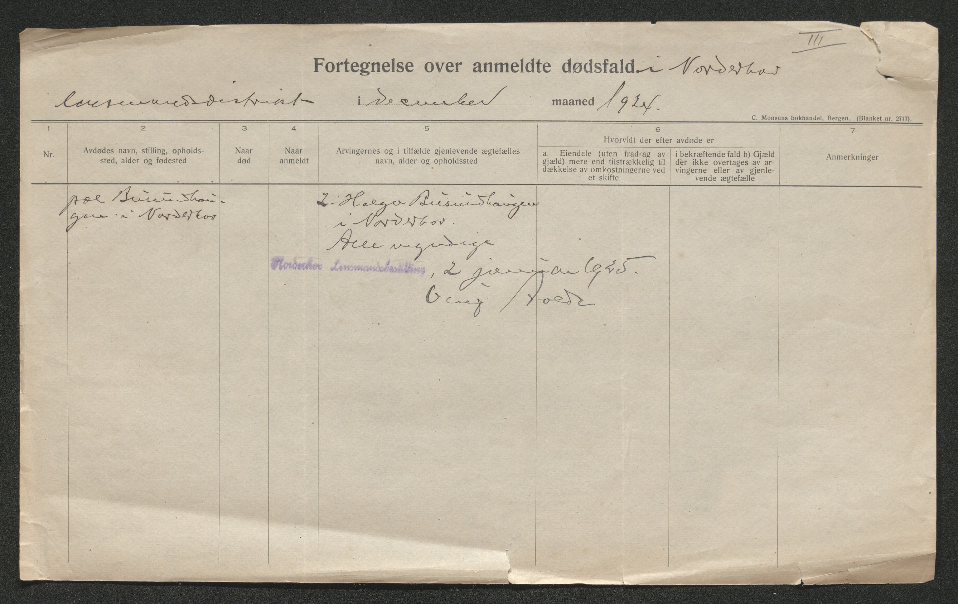 Ringerike sorenskriveri, AV/SAKO-A-105/H/Ha/Hab/L0013: Dødsfallslister Norderhov, 1924-1930