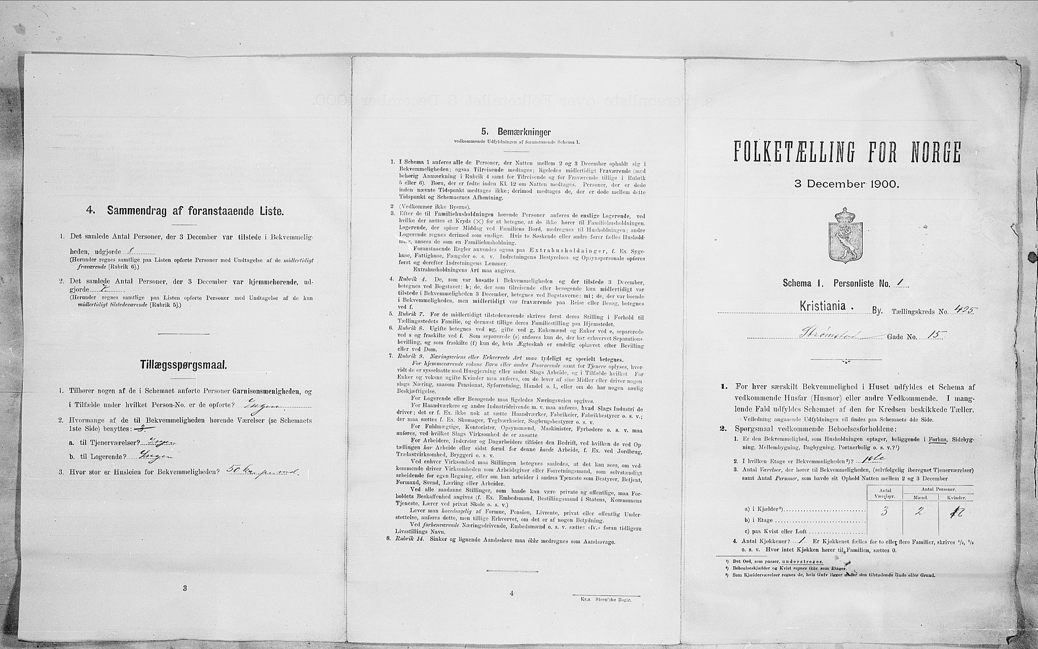 SAO, 1900 census for Kristiania, 1900, p. 93498