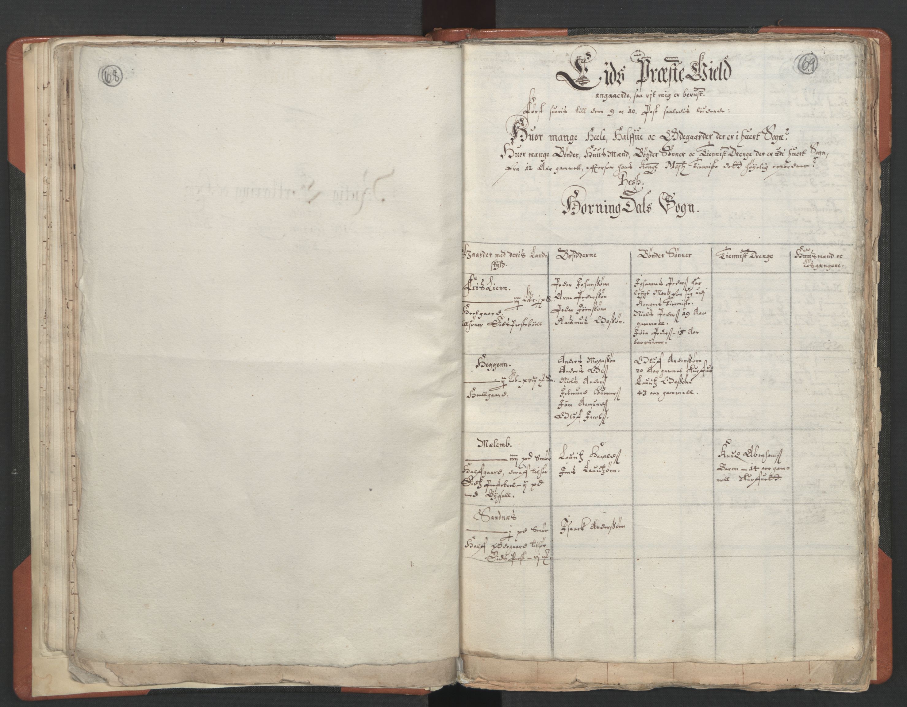 RA, Vicar's Census 1664-1666, no. 25: Nordfjord deanery, 1664-1666, p. 68-69