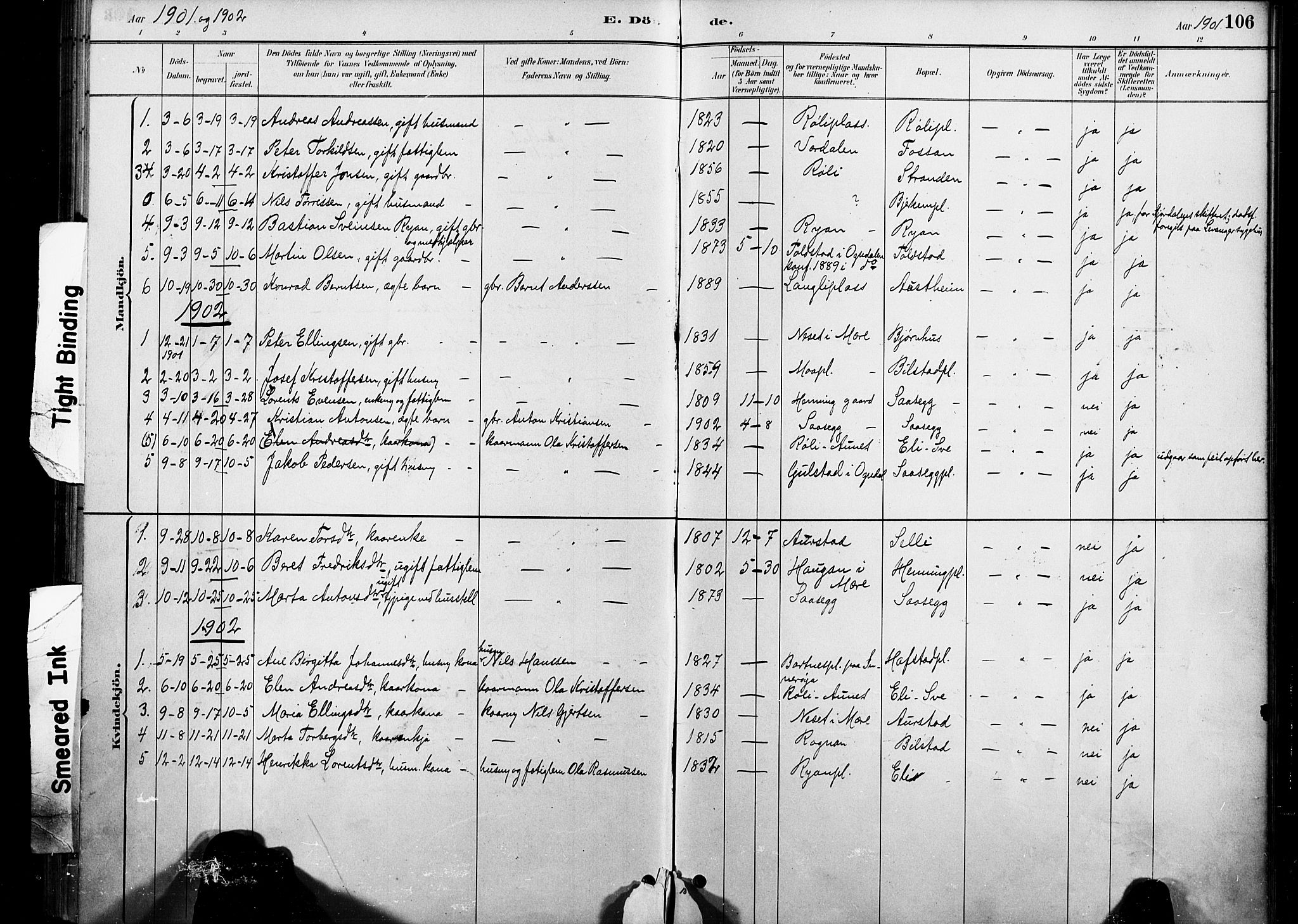 Ministerialprotokoller, klokkerbøker og fødselsregistre - Nord-Trøndelag, SAT/A-1458/738/L0364: Parish register (official) no. 738A01, 1884-1902, p. 106