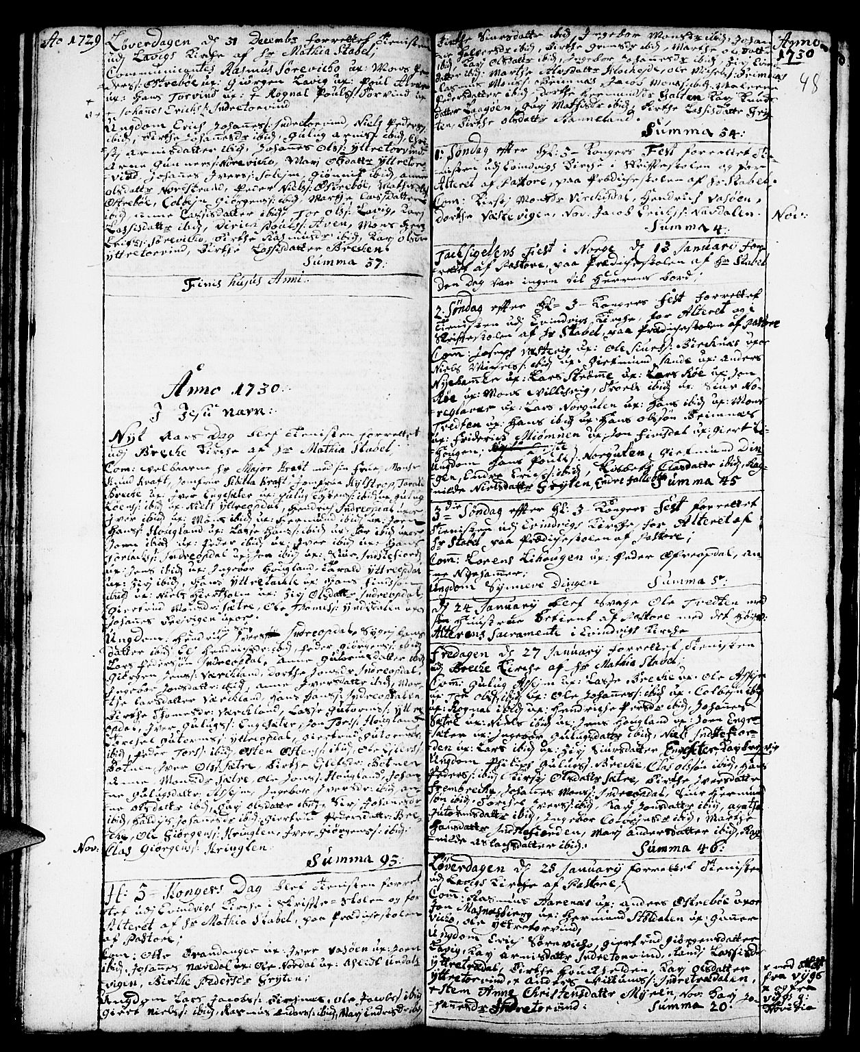 Gulen sokneprestembete, SAB/A-80201/H/Haa/Haaa/L0001: Parish register (official) no. A 1, 1680-1735, p. 48