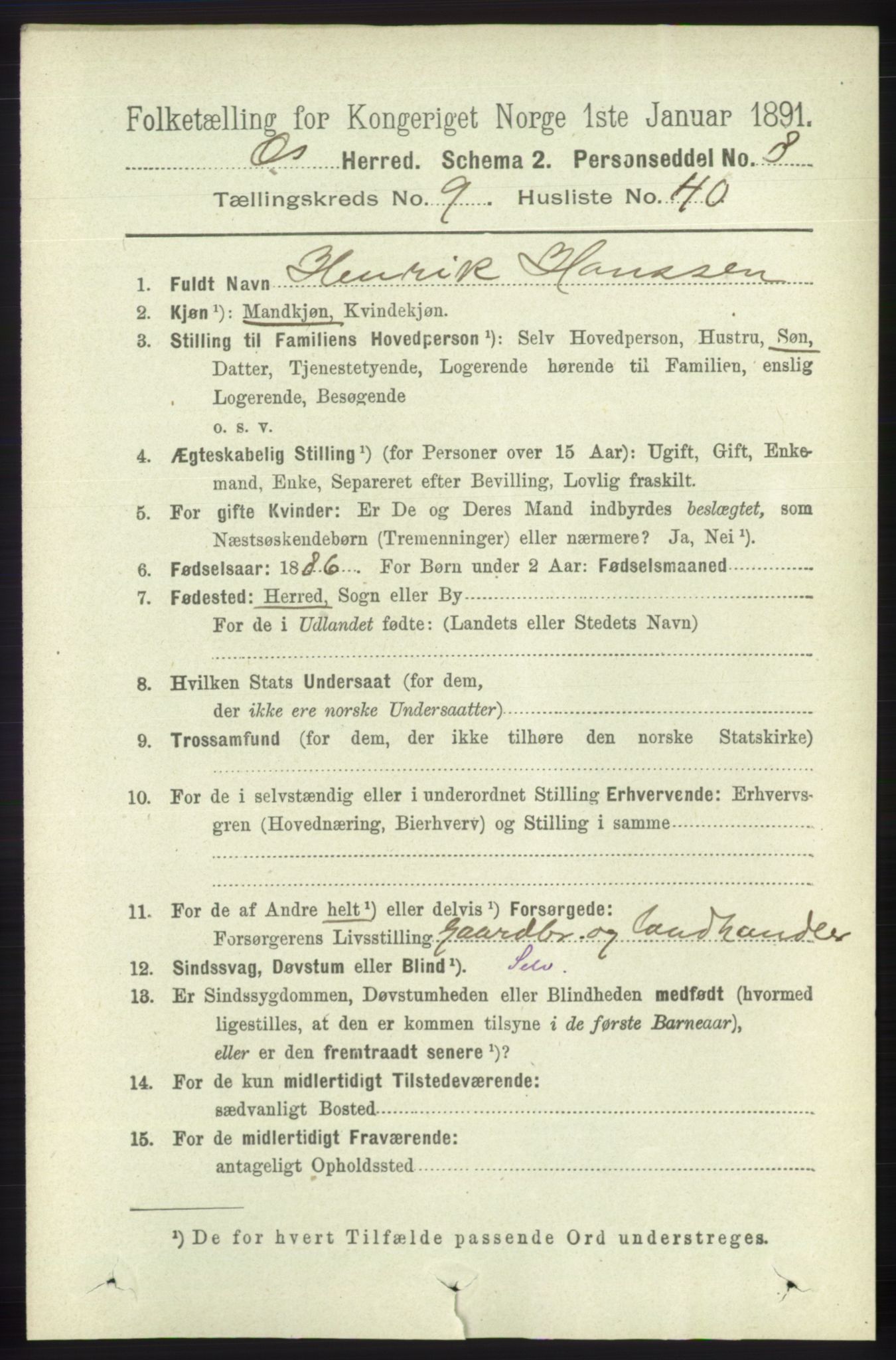 RA, 1891 census for 1243 Os, 1891, p. 2206