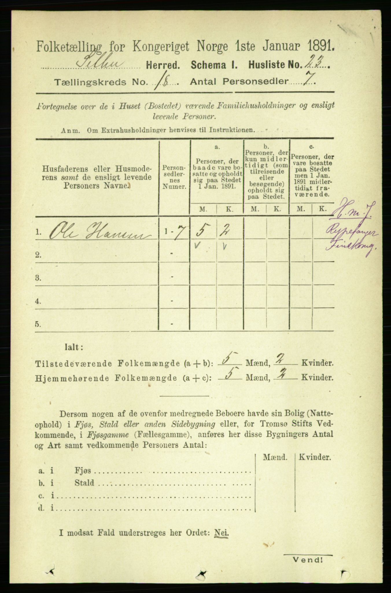 RA, 1891 census for 1664 Selbu, 1891, p. 6456