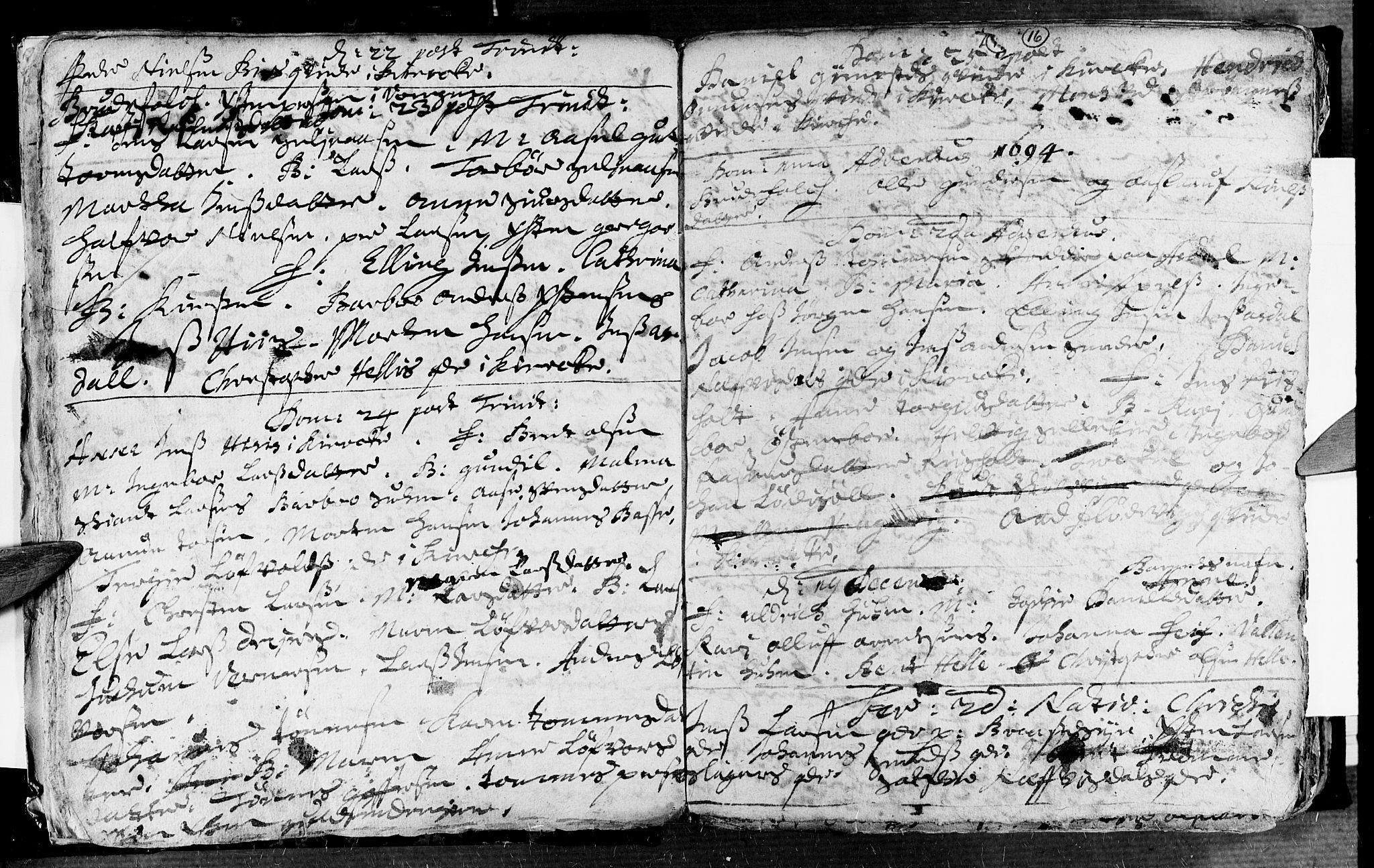 Øyestad sokneprestkontor, AV/SAK-1111-0049/F/Fa/L0002: Parish register (official) no. A 2, 1692-1722, p. 16