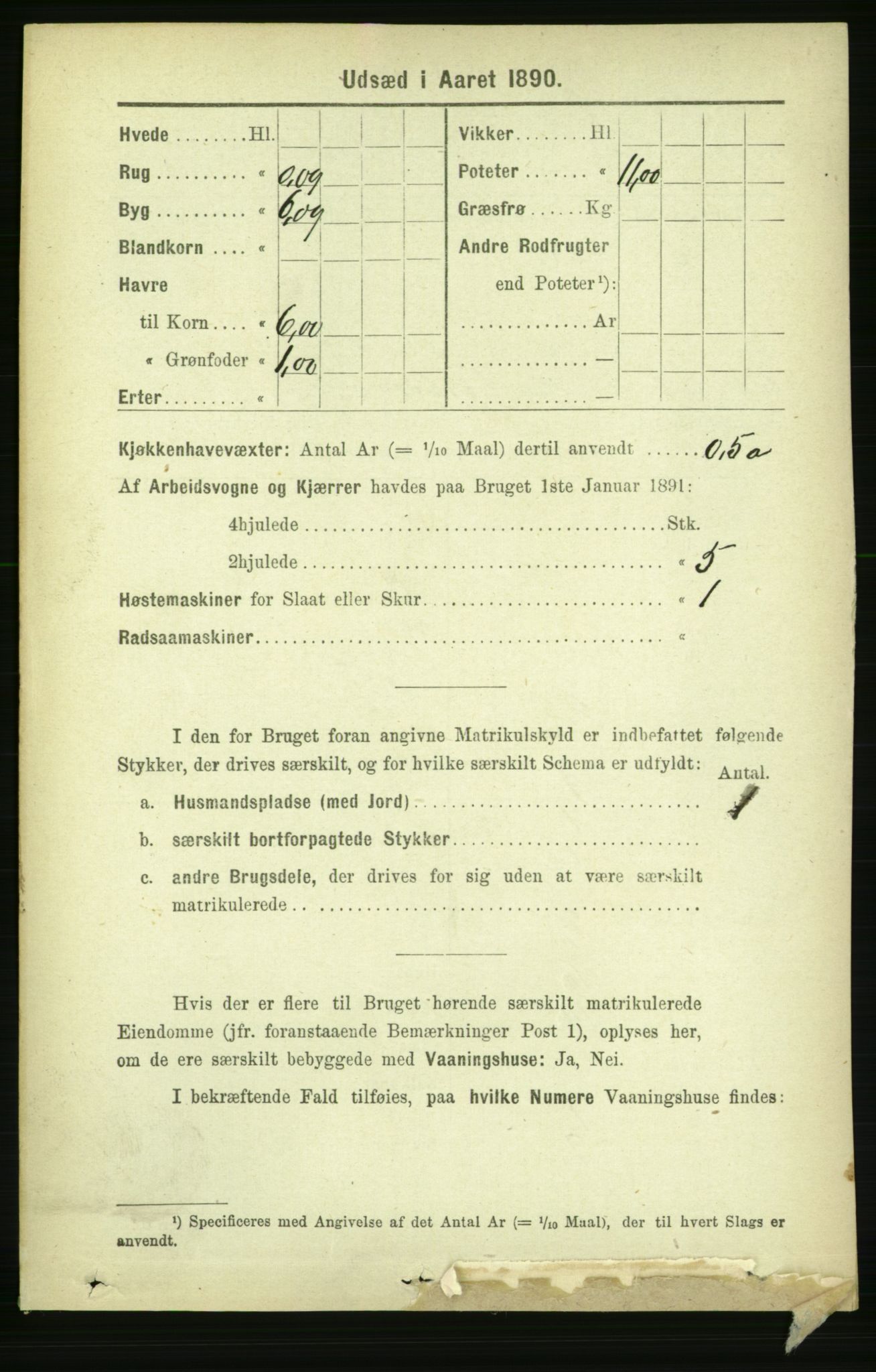 RA, 1891 census for 1727 Beitstad, 1891, p. 6604