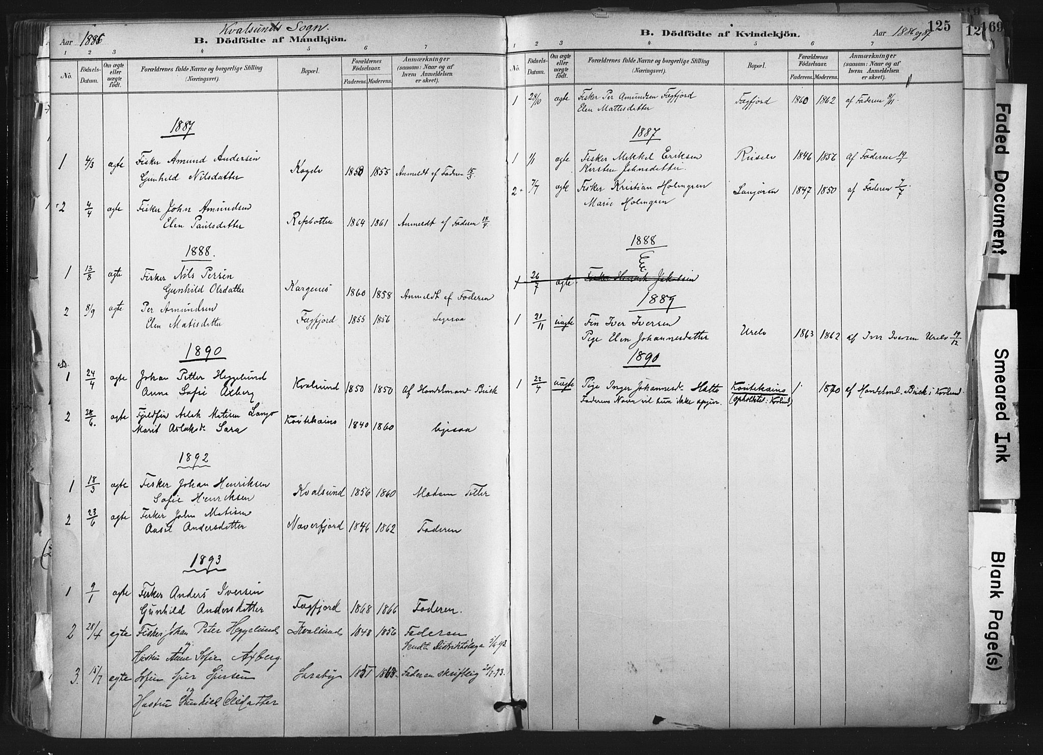 Hammerfest sokneprestkontor, AV/SATØ-S-1347/H/Ha/L0011.kirke: Parish register (official) no. 11 /2, 1885-1897, p. 125