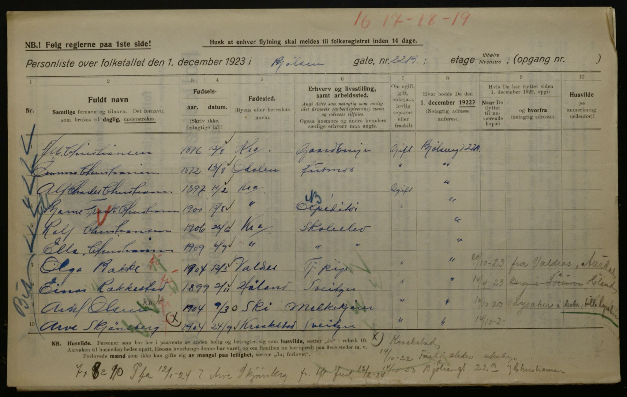 OBA, Municipal Census 1923 for Kristiania, 1923, p. 7617