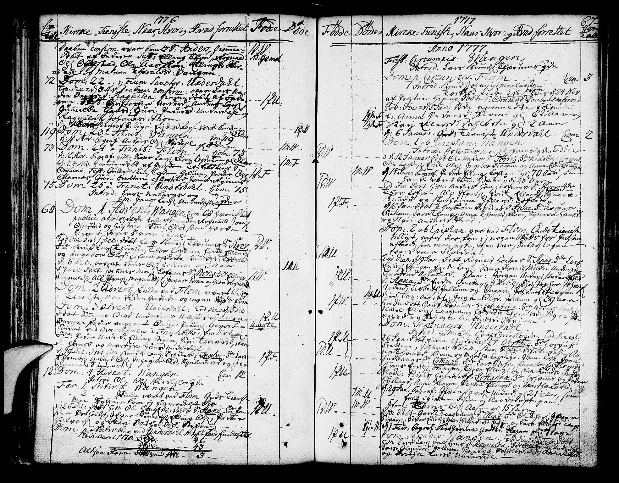 Aurland sokneprestembete, AV/SAB-A-99937/H/Ha/Haa/L0004: Parish register (official) no. A 4, 1756-1801, p. 67