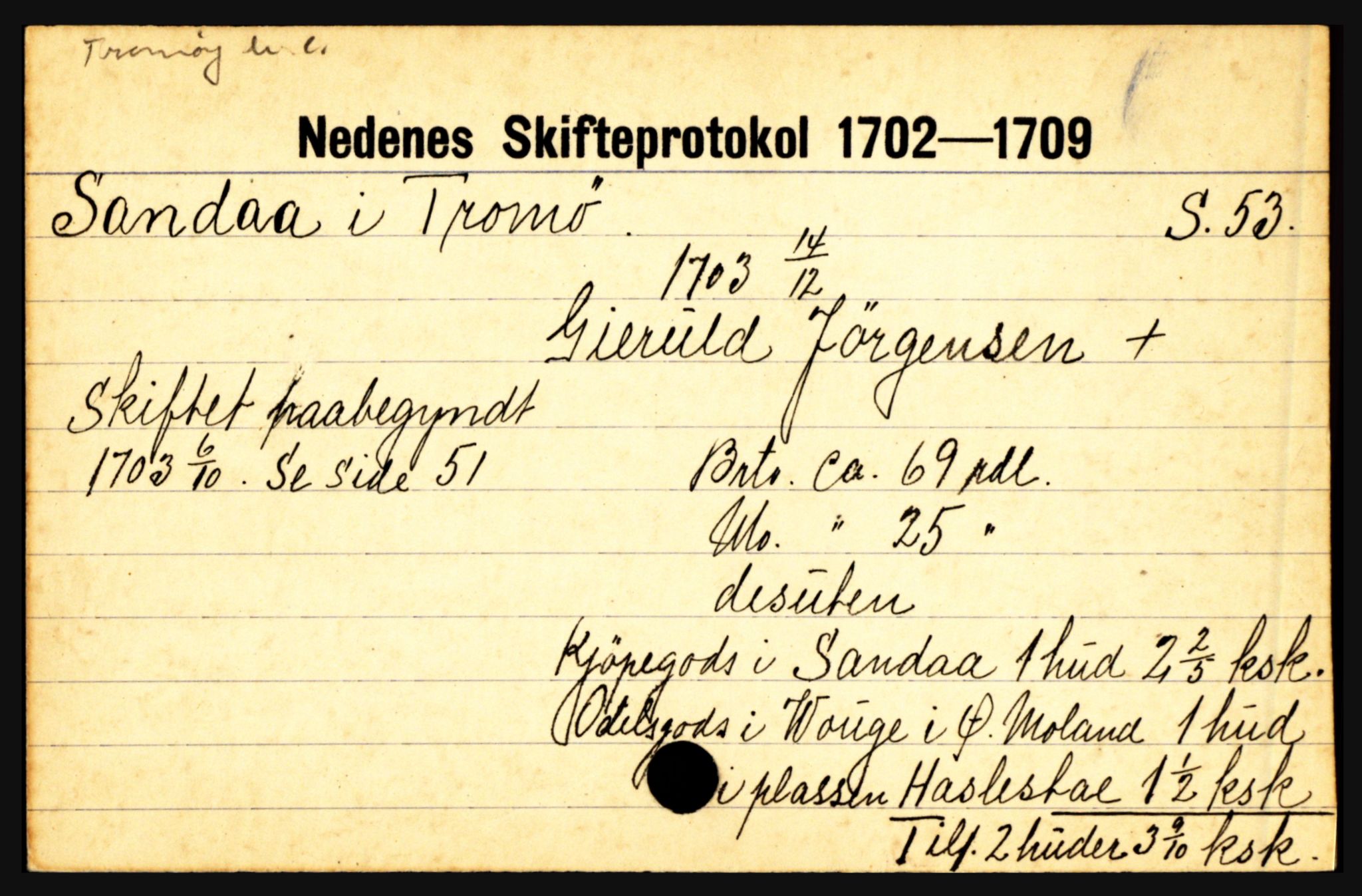 Nedenes sorenskriveri før 1824, AV/SAK-1221-0007/H, p. 25979