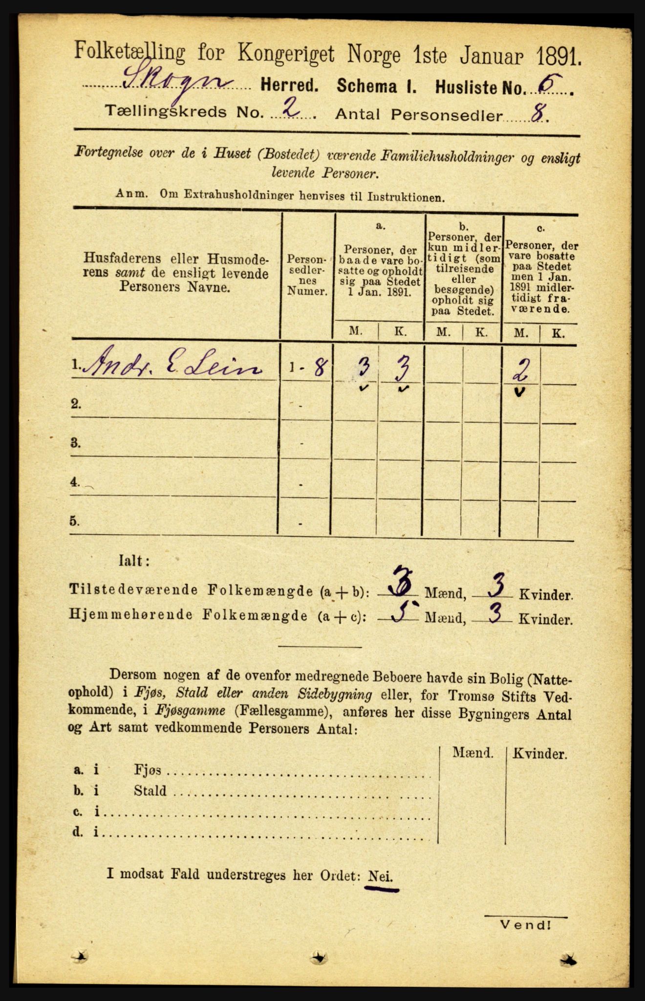 RA, 1891 census for 1719 Skogn, 1891, p. 872