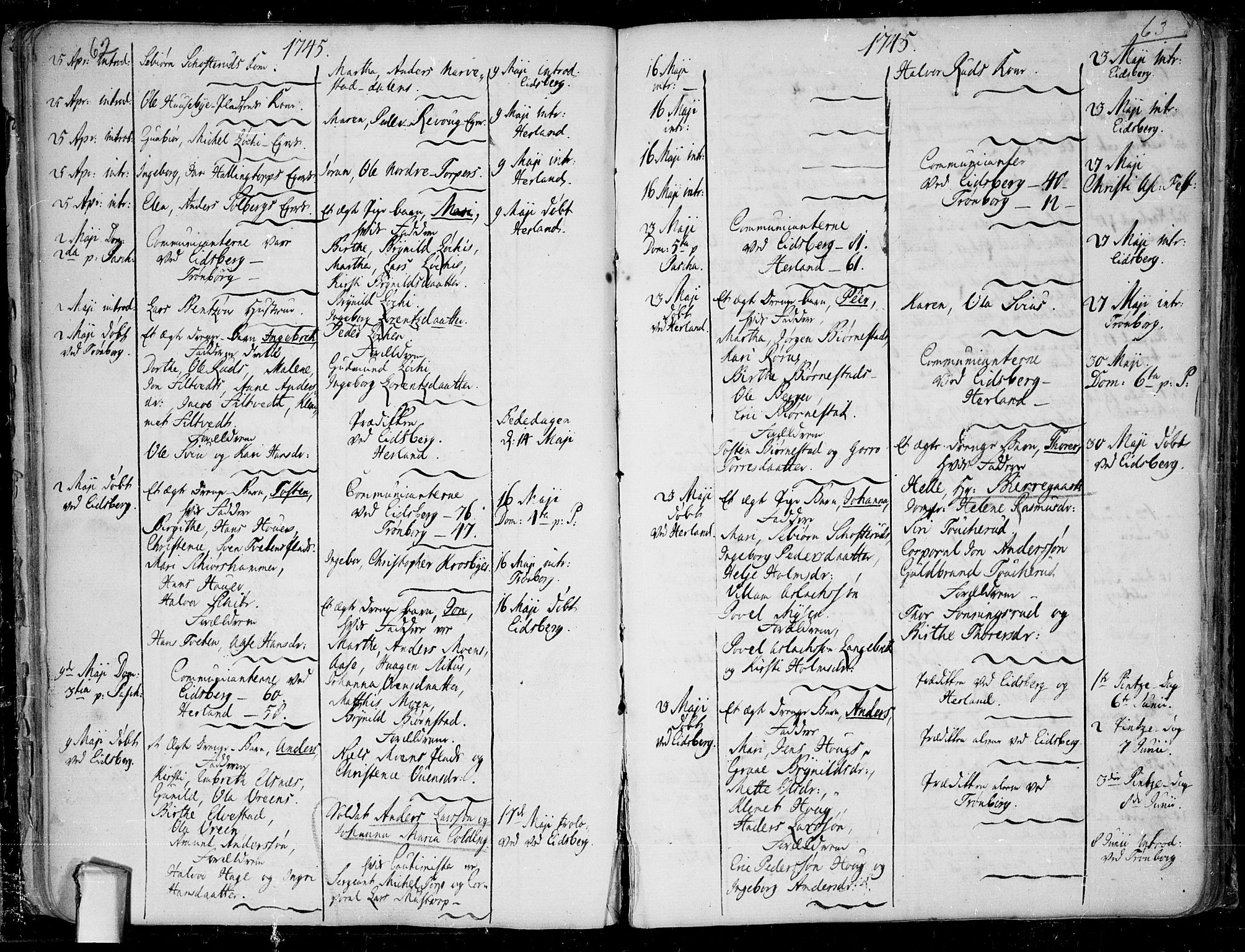 Eidsberg prestekontor Kirkebøker, AV/SAO-A-10905/F/Fa/L0003: Parish register (official) no.  I 3, 1742-1758, p. 62-63