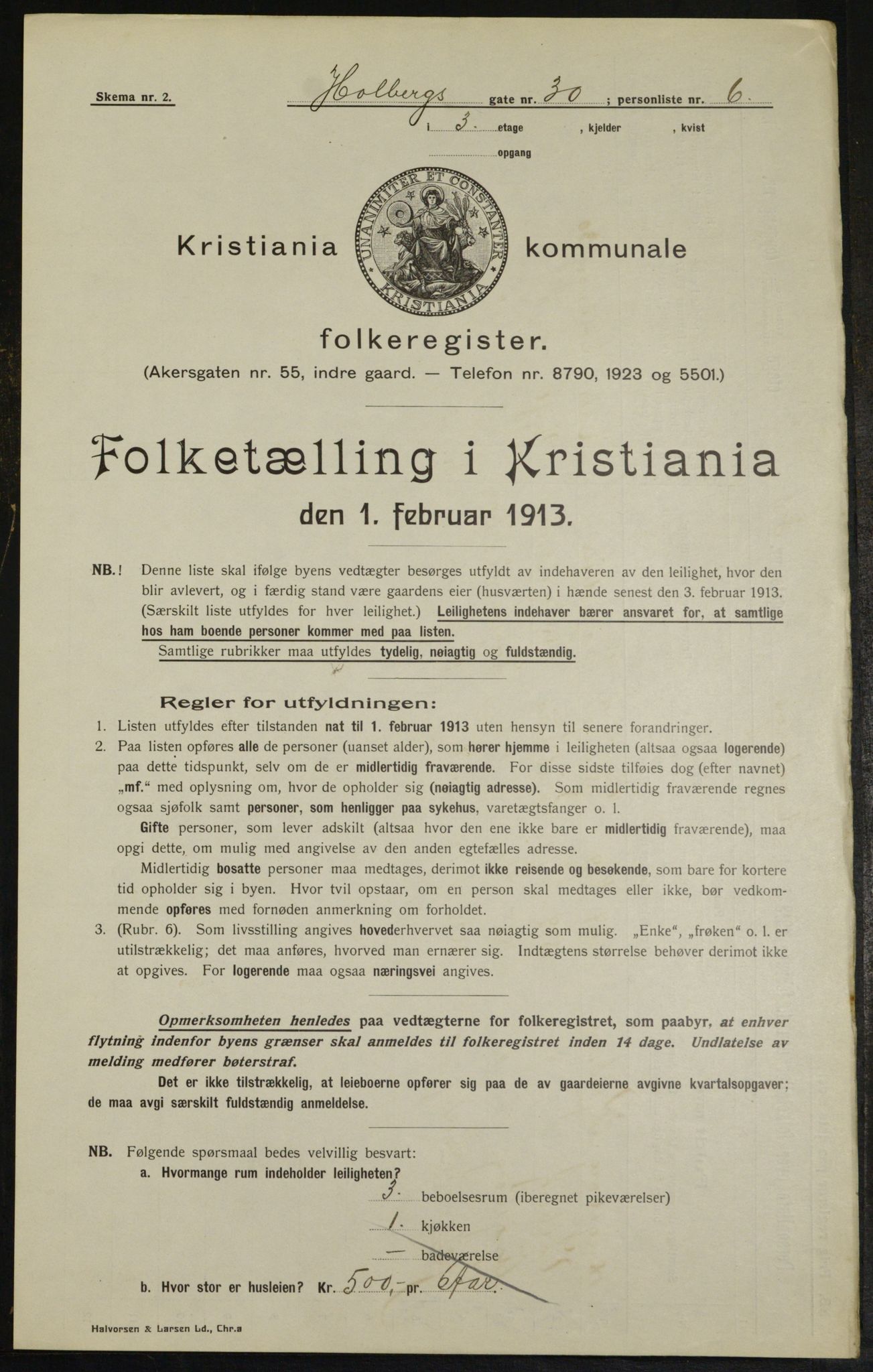 OBA, Municipal Census 1913 for Kristiania, 1913, p. 40342