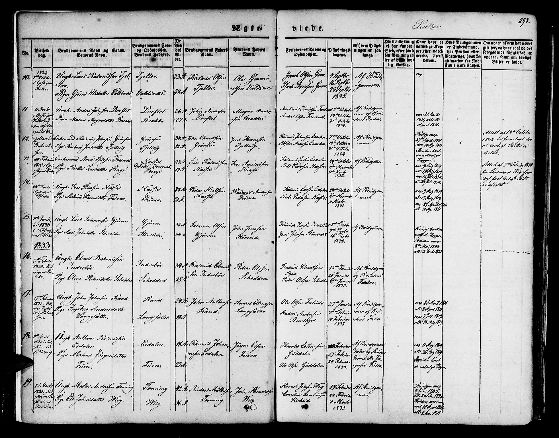 Innvik sokneprestembete, AV/SAB-A-80501: Parish register (official) no. A 4II, 1832-1846, p. 293