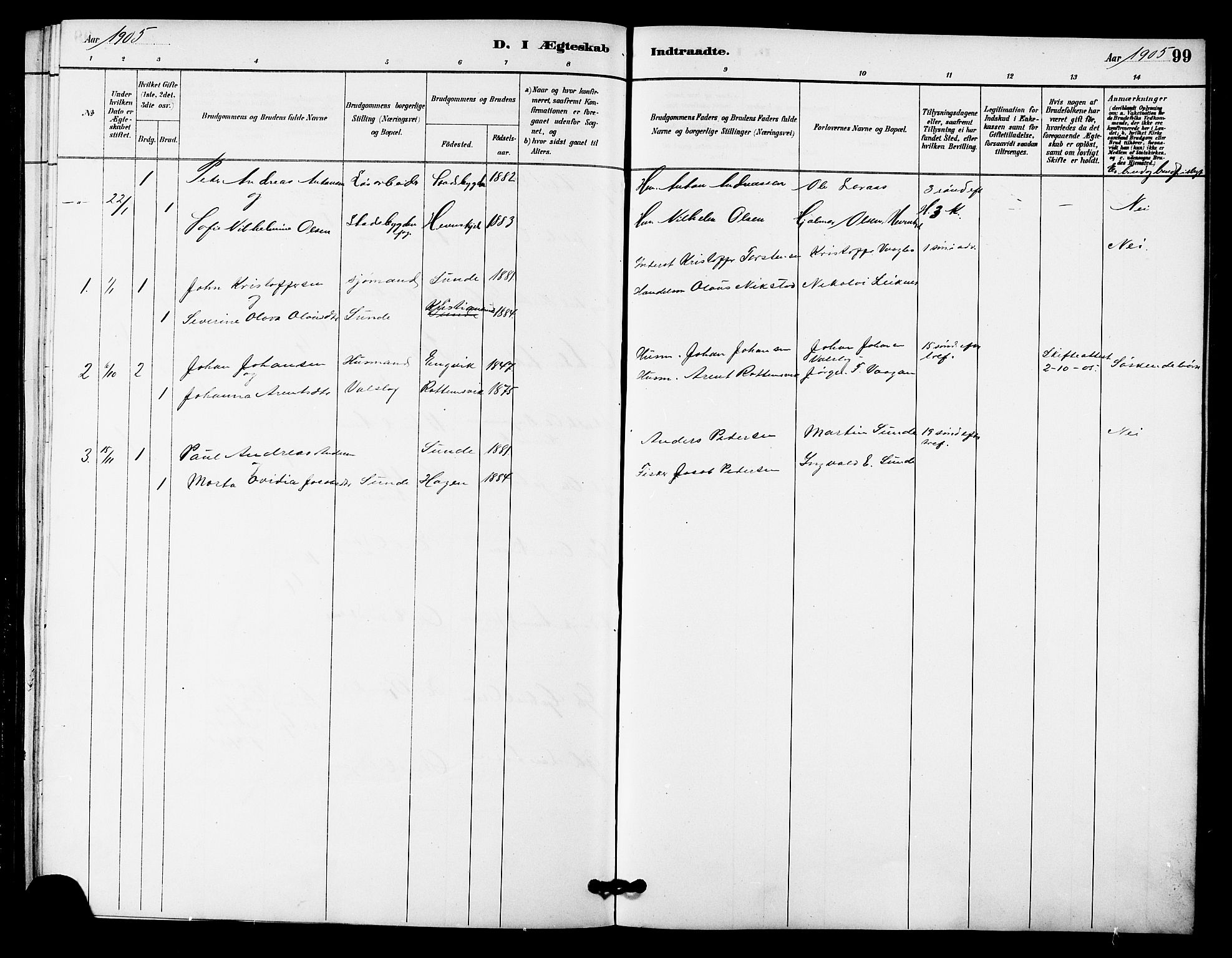 Ministerialprotokoller, klokkerbøker og fødselsregistre - Sør-Trøndelag, SAT/A-1456/633/L0519: Parish register (copy) no. 633C01, 1884-1905, p. 99
